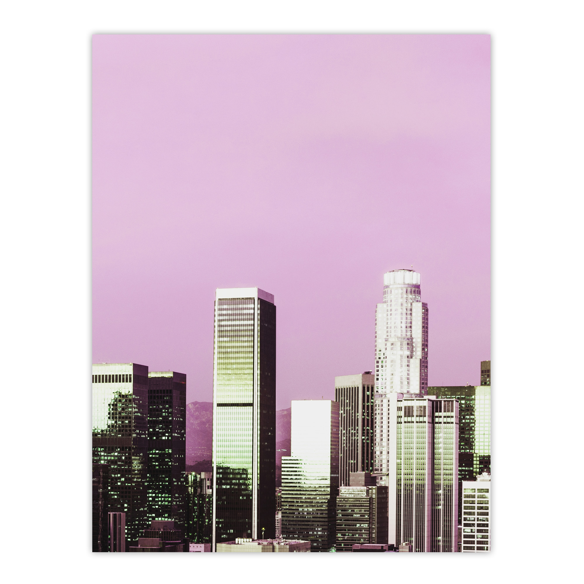Skyline view of Los Angeles California Highsmith Wall Art Poster Print