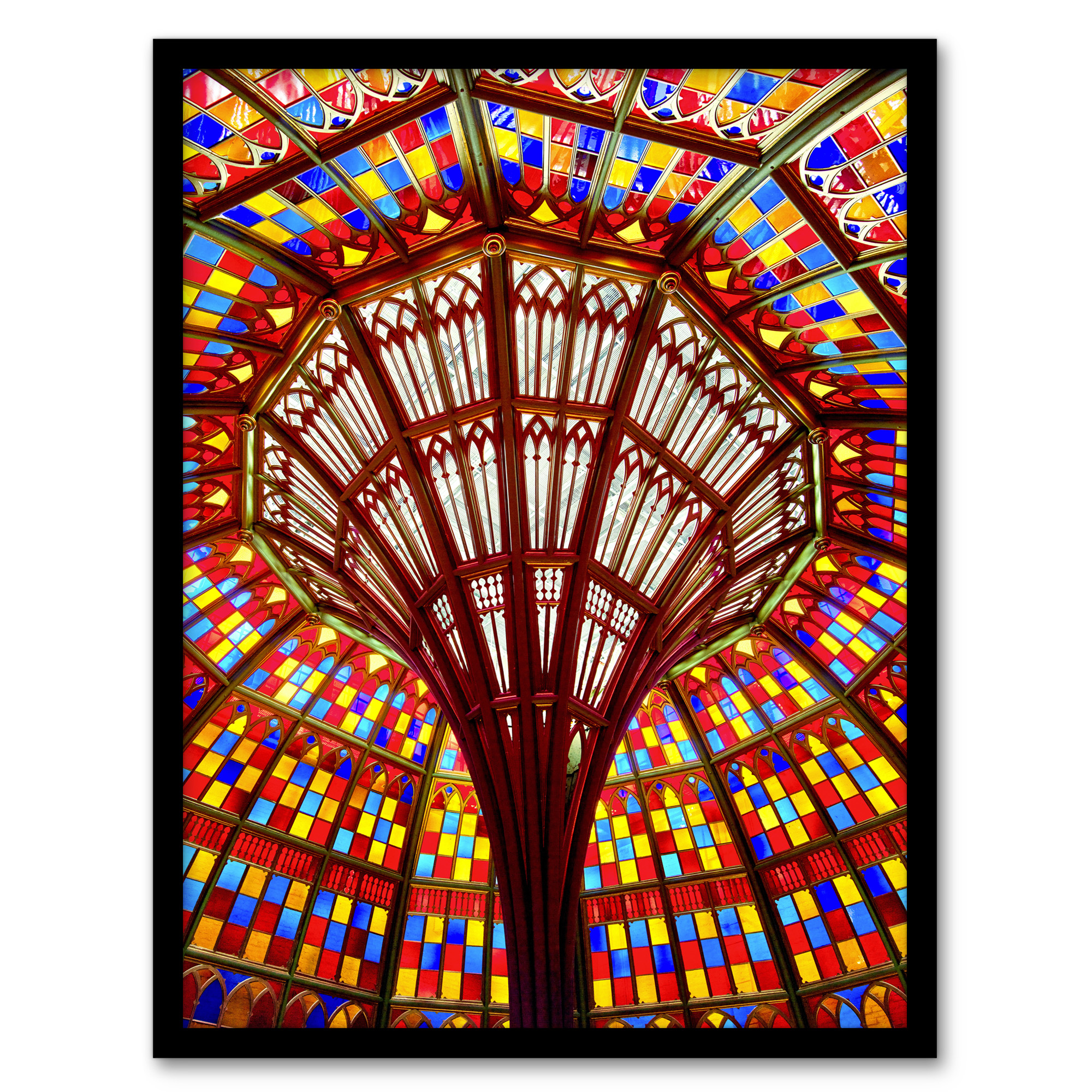 Carol M Highsmith State Capitol Building Stained Glass Ceiling Framed Art A3/A4