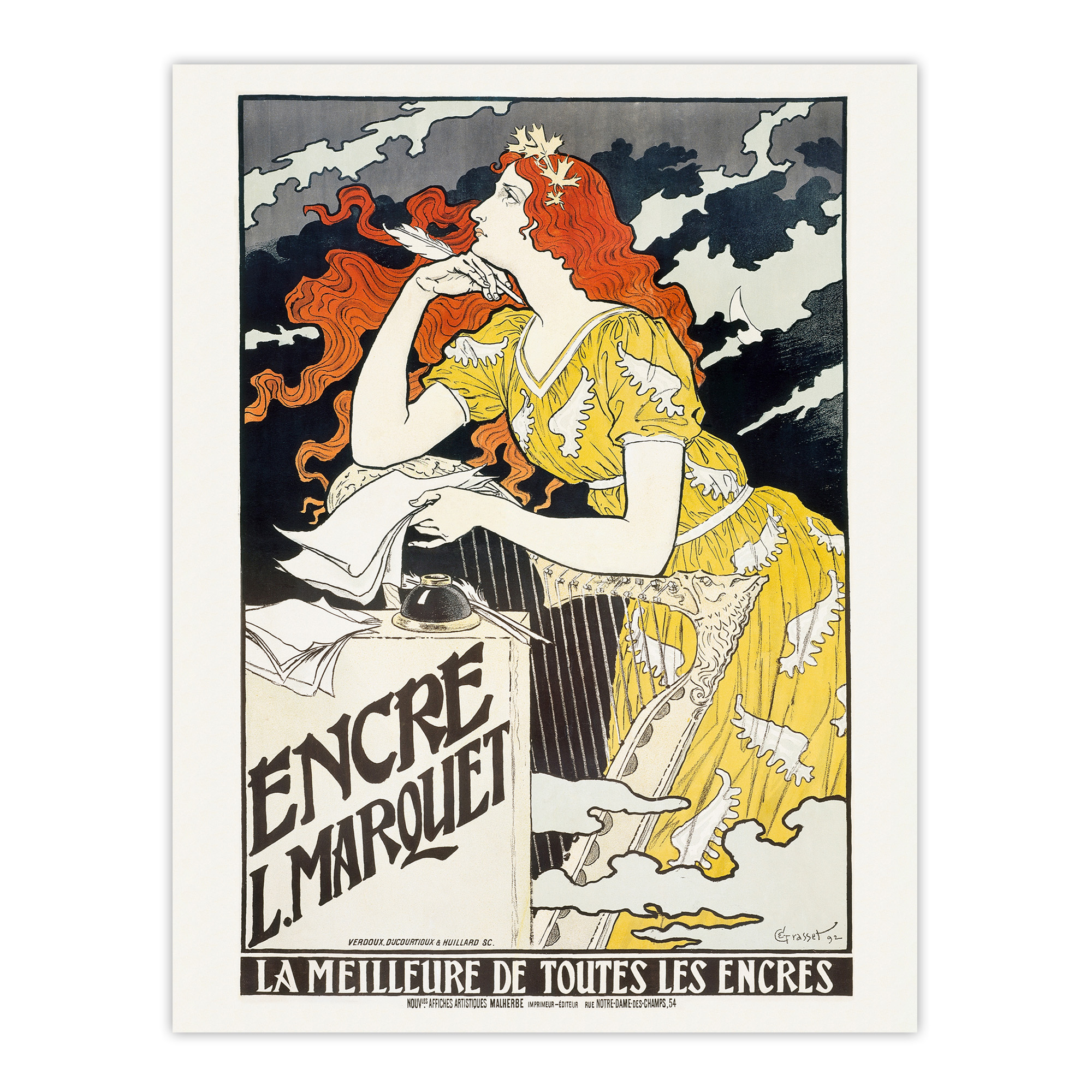 L Marquet Ink Art Nouveau Advert Grasset Wall Art Poster Print