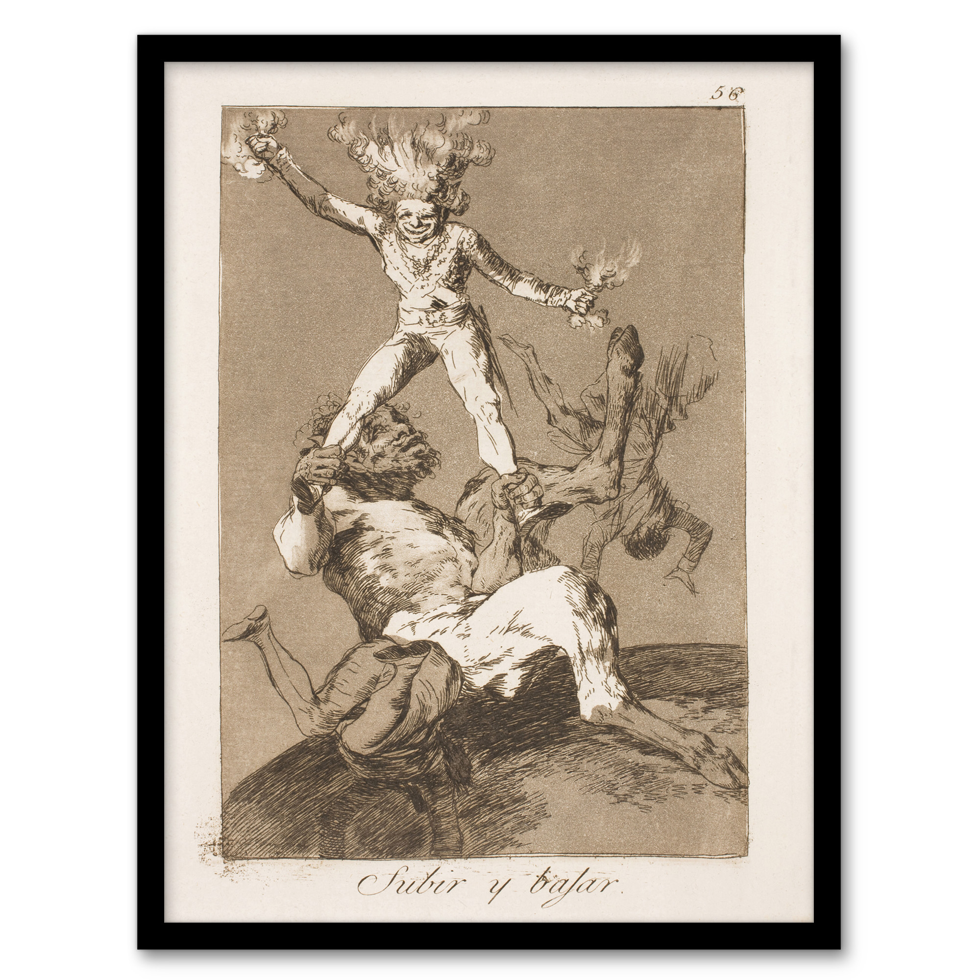 Francisco Goya Up and Down Pan Deception Allegory Framed Wall Art Print A3/A4