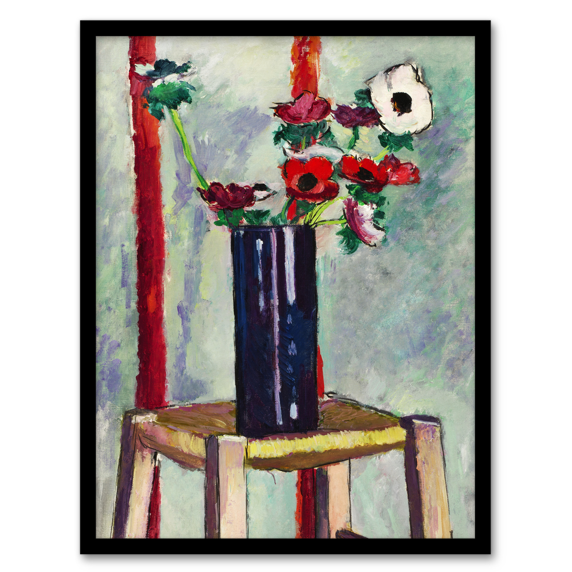 Henry Lyman Sayen Anemones in Vase Still Life Framed Wall Art Print A3/A4