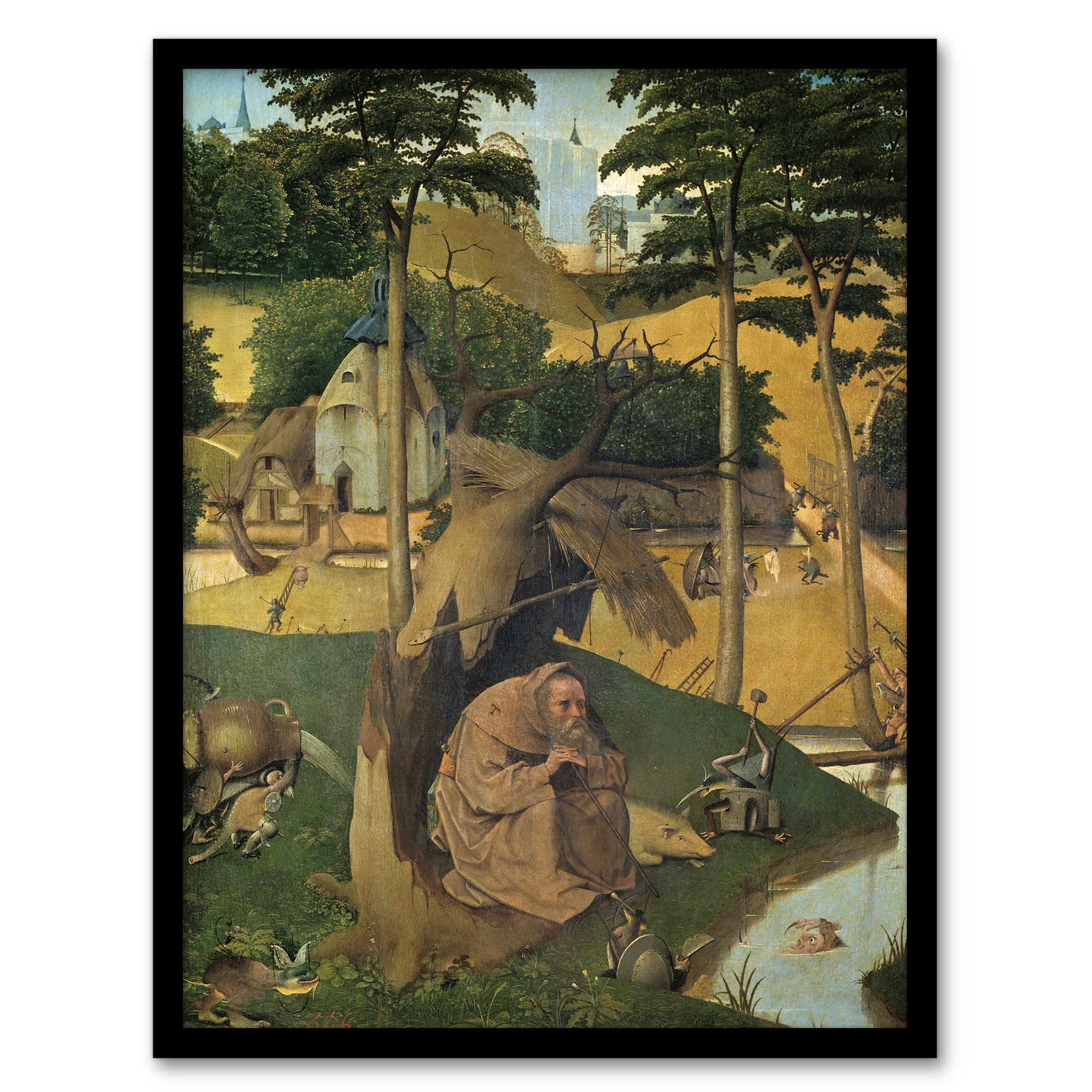 Hieronymus Bosch Temptations of Saint Anthony Framed Wall Art Print A3/A4
