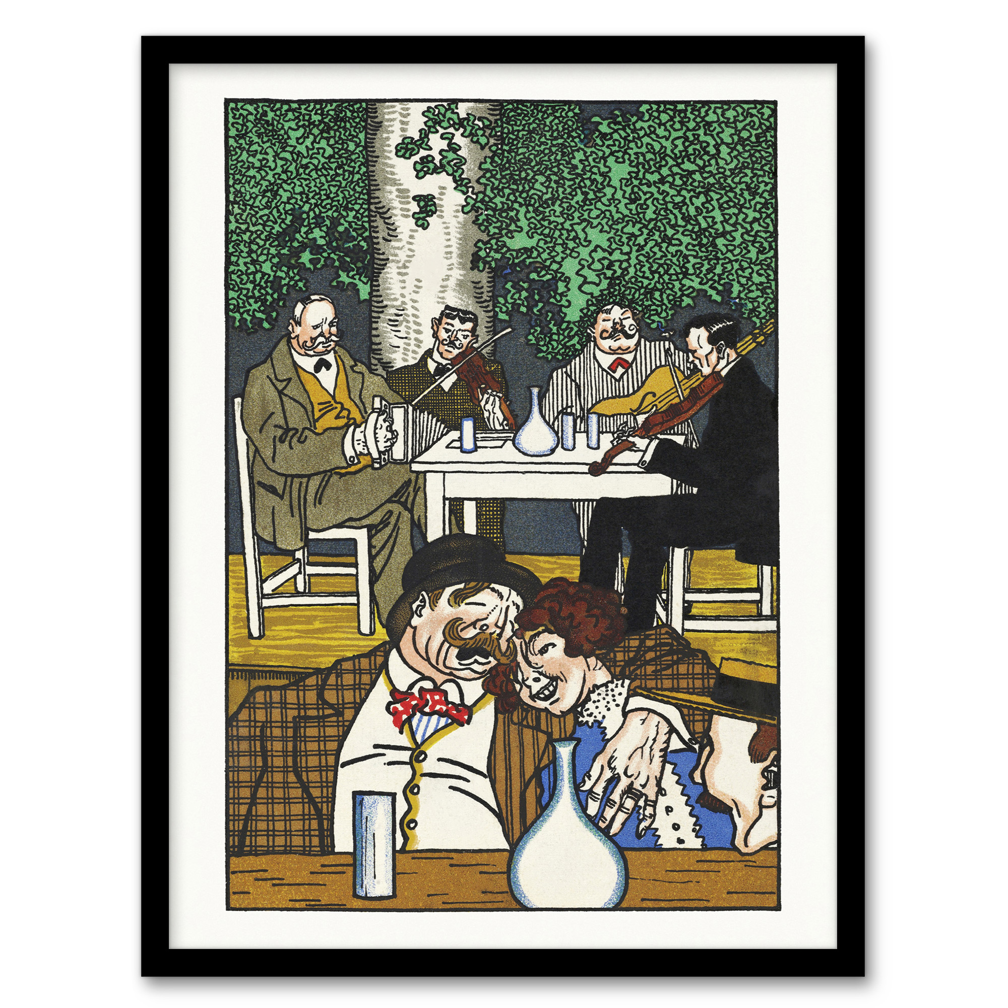 Moriz Jung At the Heuriger Tavern Painting Framed Wall Art Picture Print A3/A4