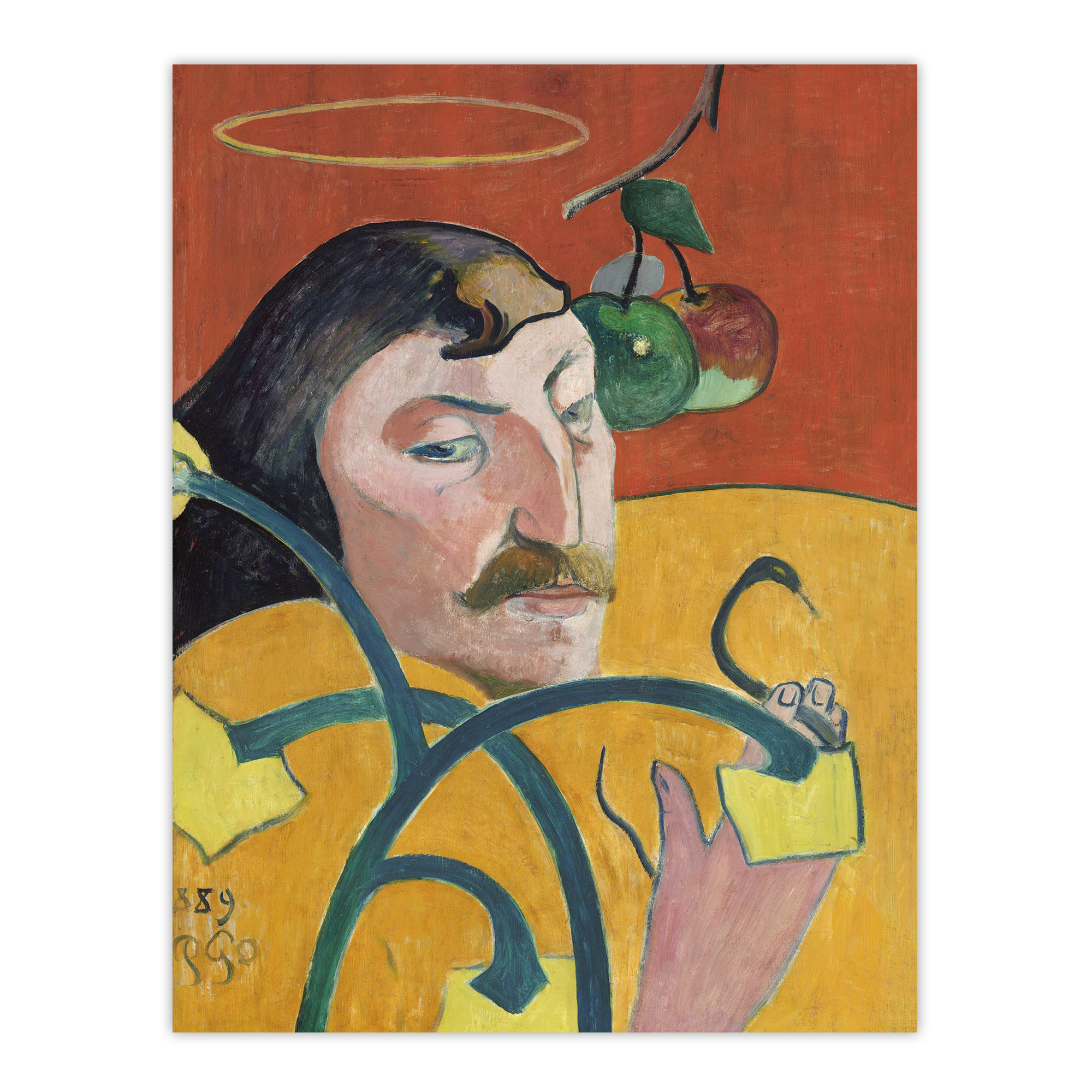 Self Portrait with Halo and Snake Gauguin Wall Art Poster Print