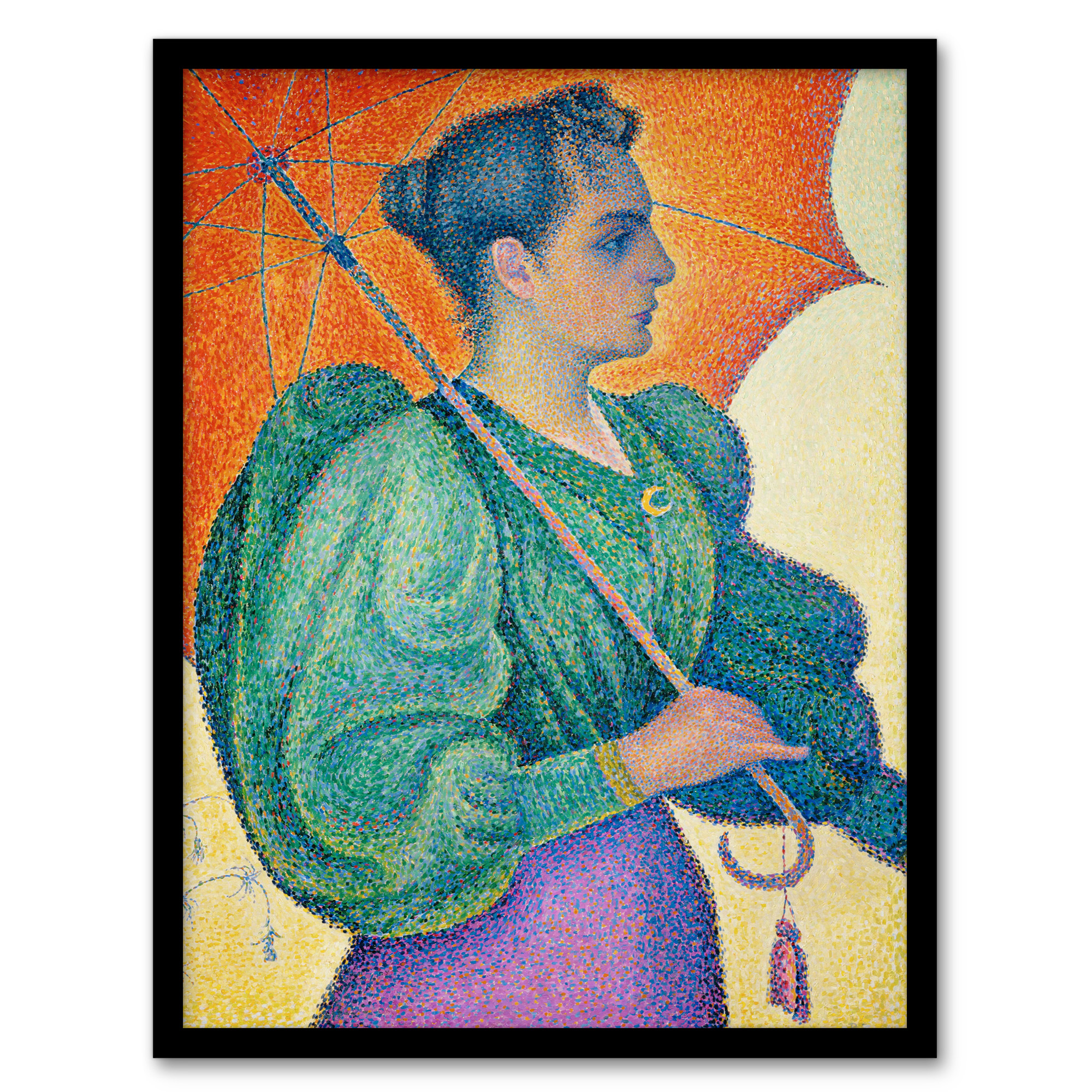 Paul Signac Woman With An Umbrella Portrait Framed Wall Art Picture Print A3/A4