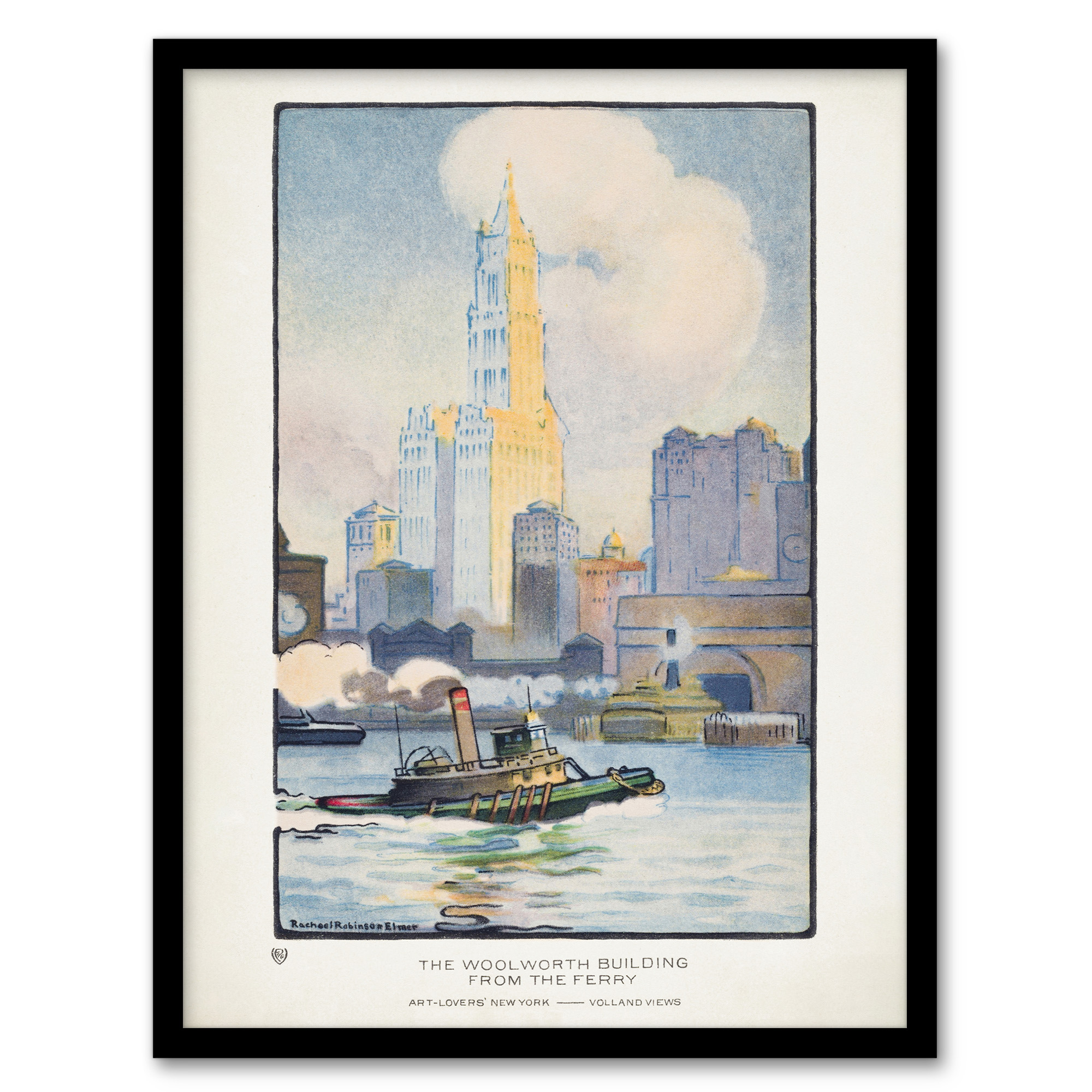 Rachael R Elmer The Woolworth Building from the Ferry Framed Art Print A3/A4