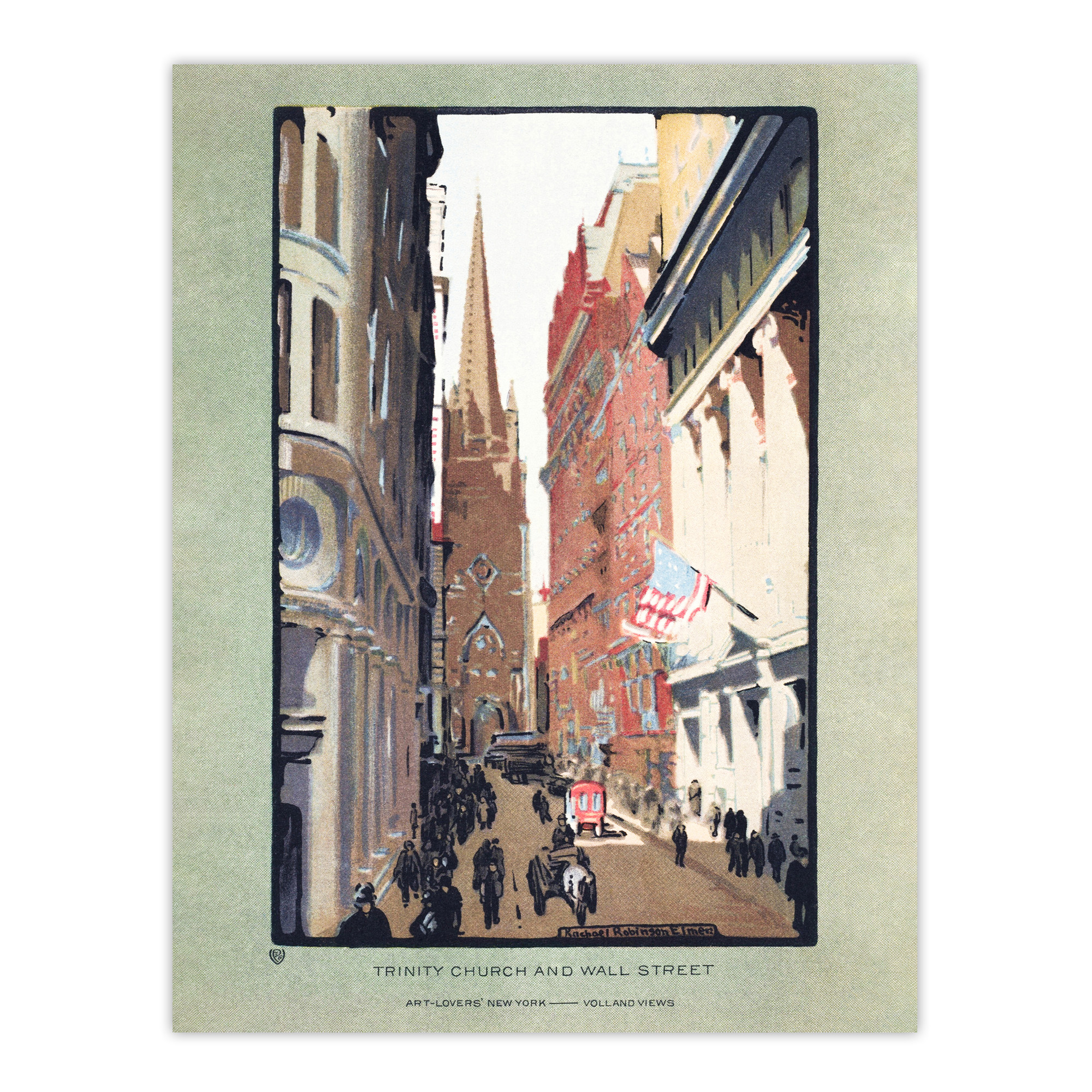Trinity Church and Wall Street Elmer Wall Art Poster Print