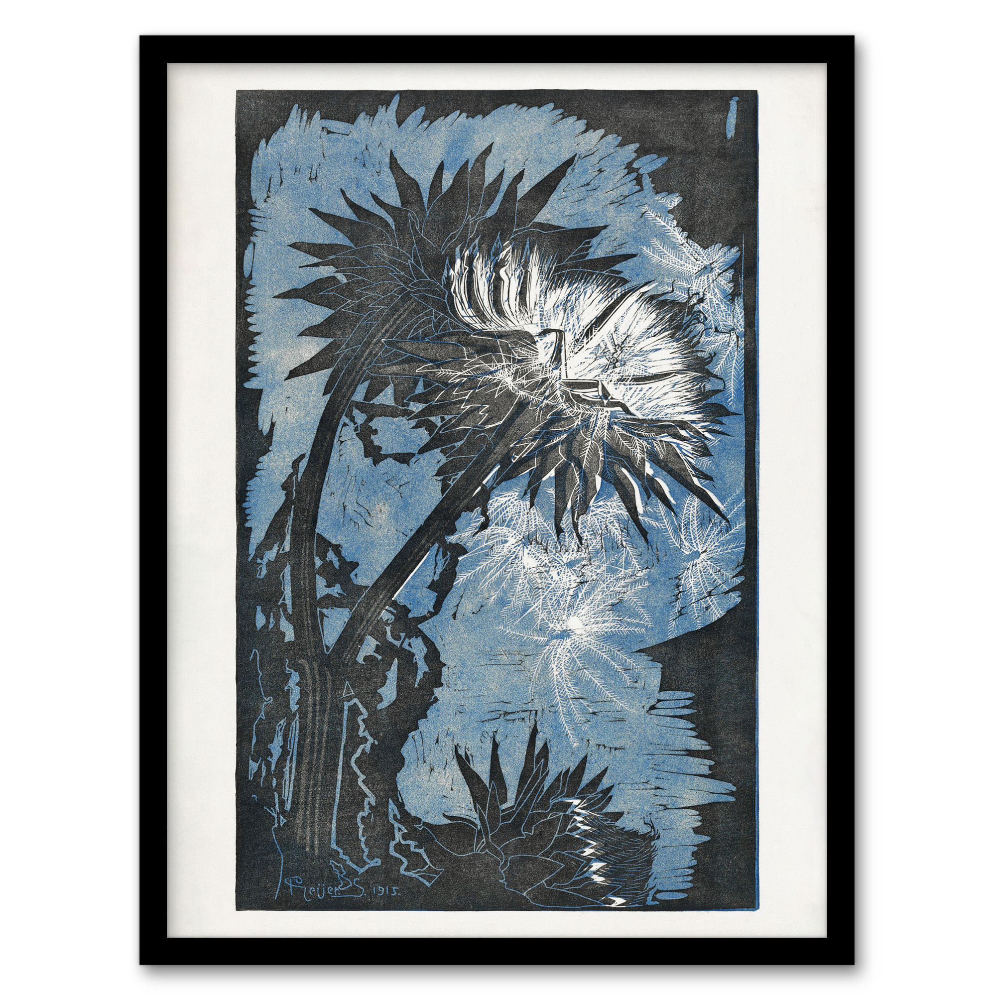 Reijer Stolk Artichoke Flower Abstract Floral Painting Framed Art Print A3/A4