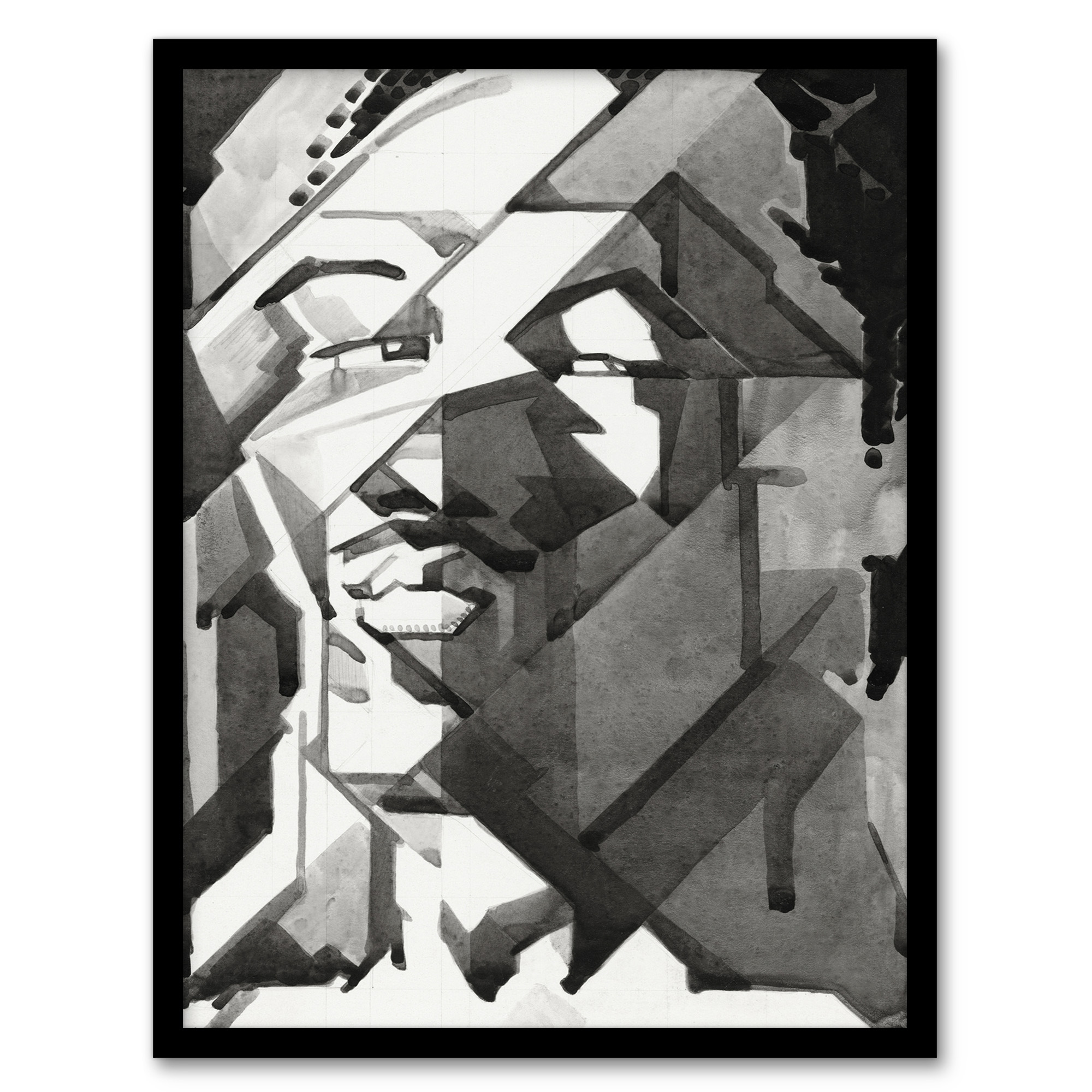 Reijer Stolk Self Portrait Abstract Cubist Painting Framed Wall Art Print A3/A4