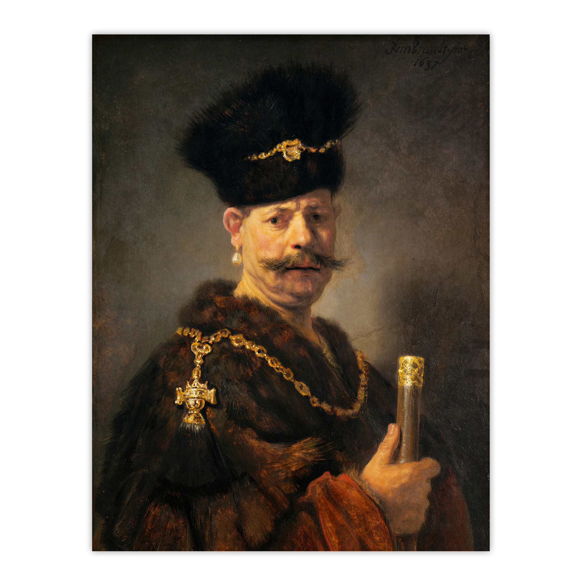 A Polish nobleman Rembrandt van Rijn Wall Art Poster Print