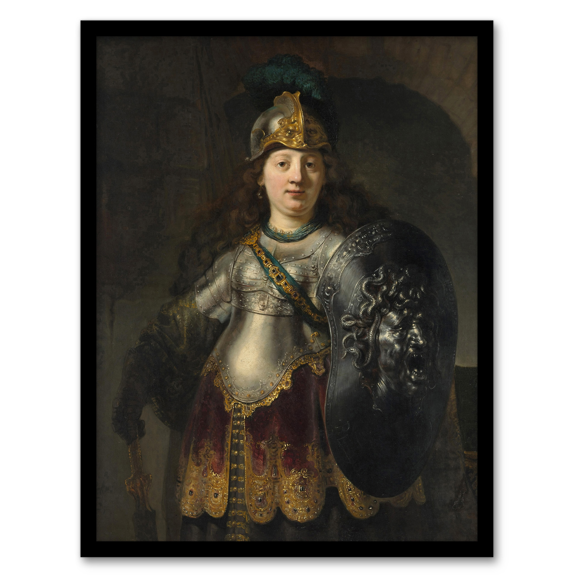 Rembrandt van Rijn Bellona Roman Goddess of War Framed Wall Art Print A3/A4