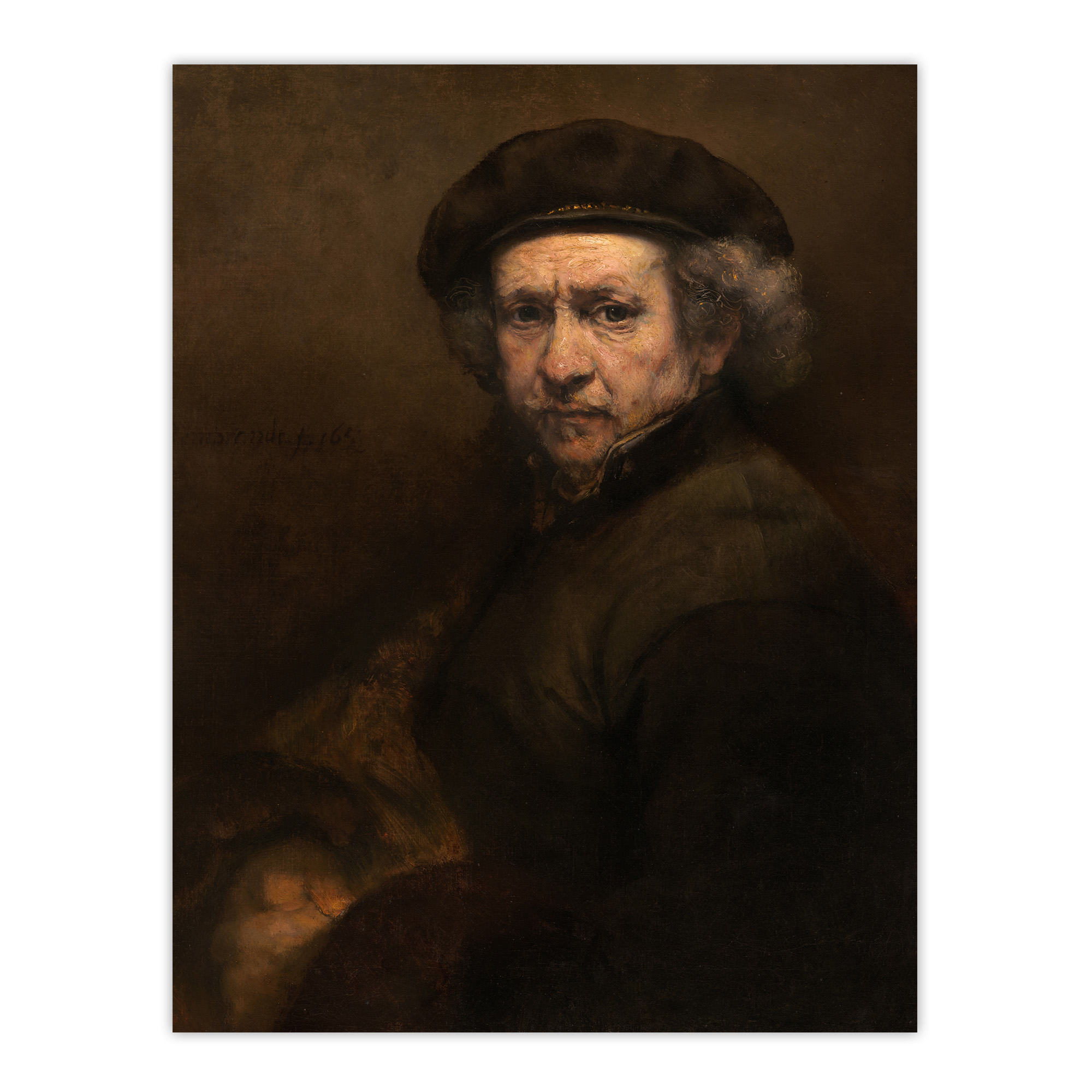 Self Portrait Artists Ageing Rembrandt Wall Art Poster Print