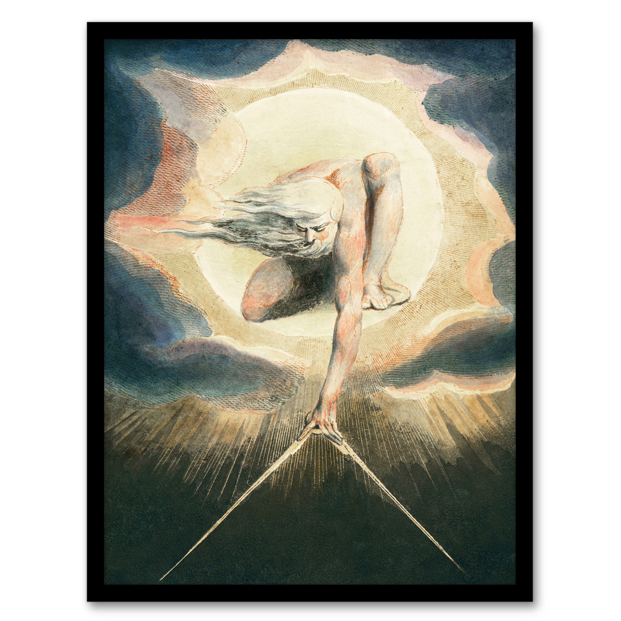 Ancient of Days Setting Compass to Earth Blake Wall Art Poster Print
