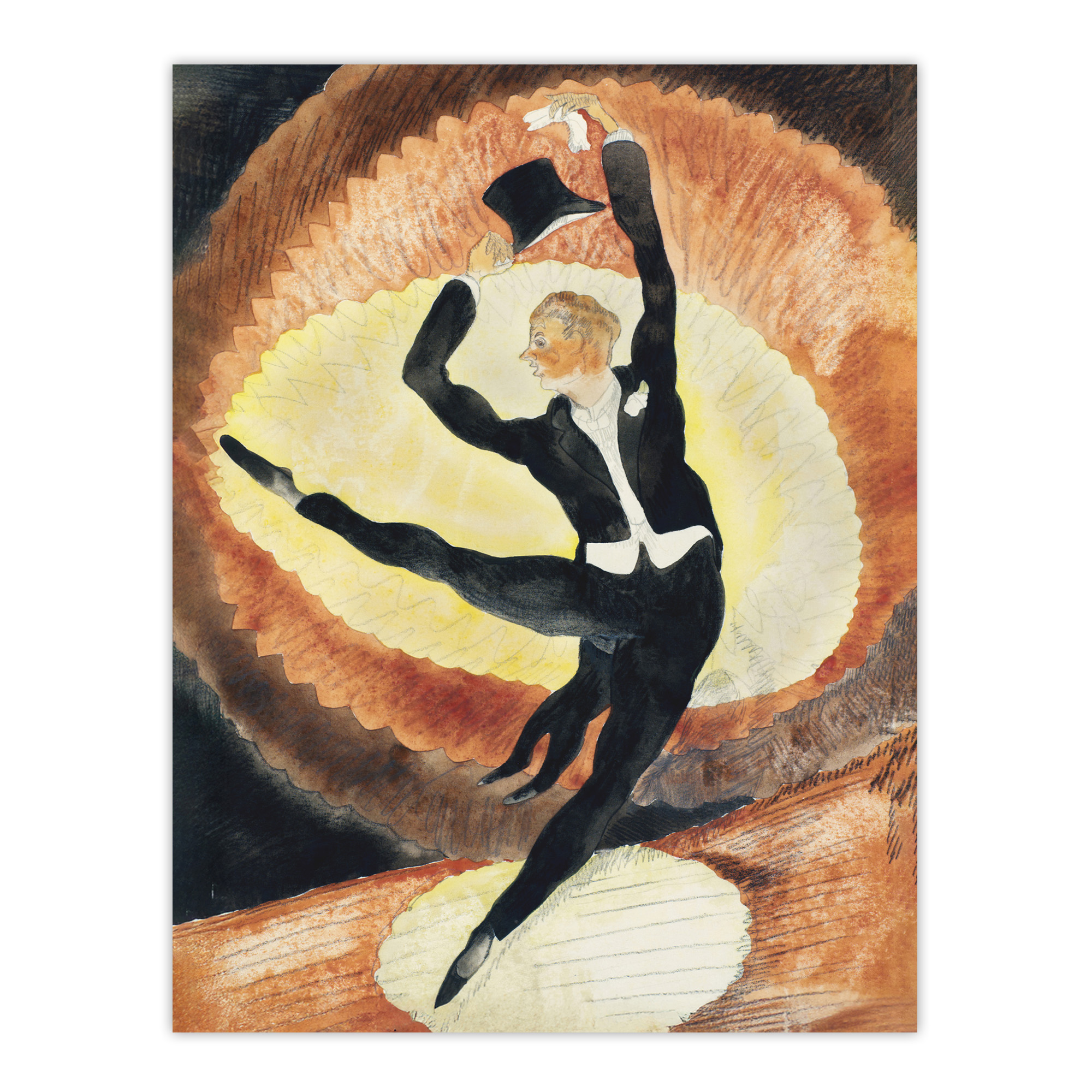 Acrobatic Male Dancer with Top Hat Demuth Wall Art Poster Print