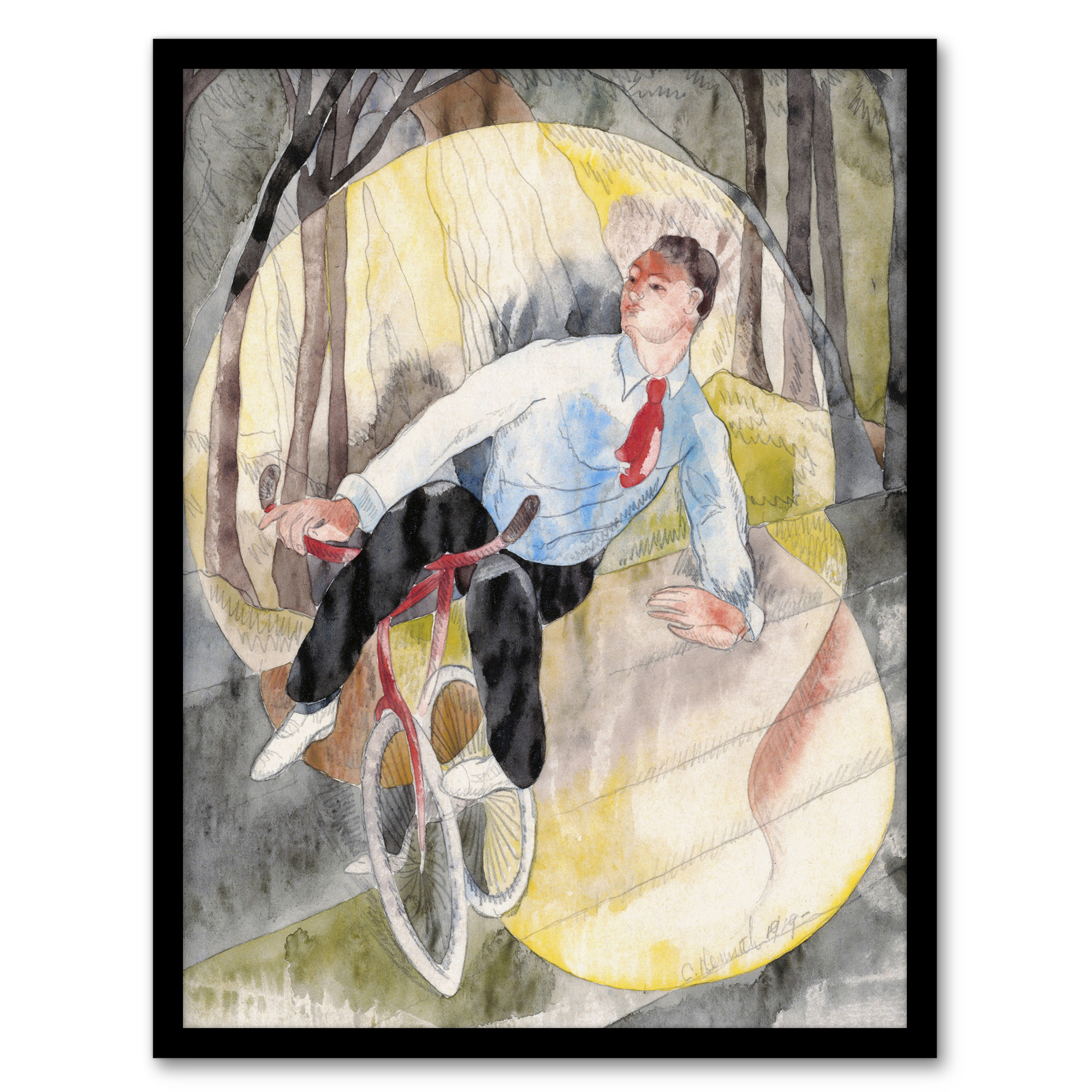 In Vaudeville The Bicycle Rider Demuth Wall Art Poster Print