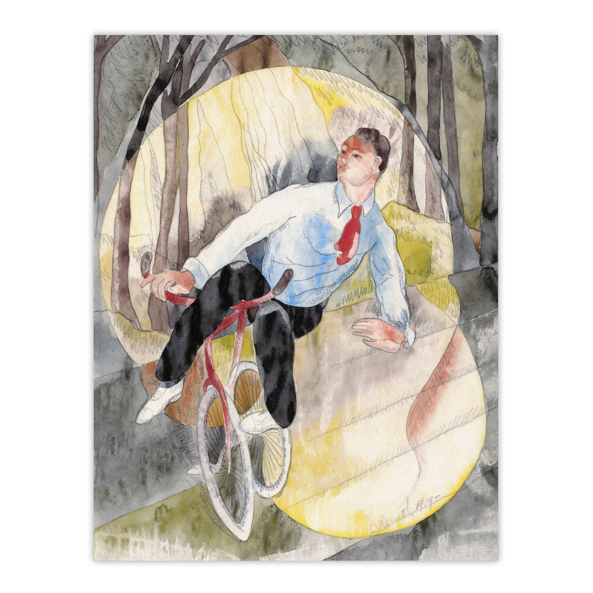 In Vaudeville The Bicycle Rider Demuth Wall Art Poster Print