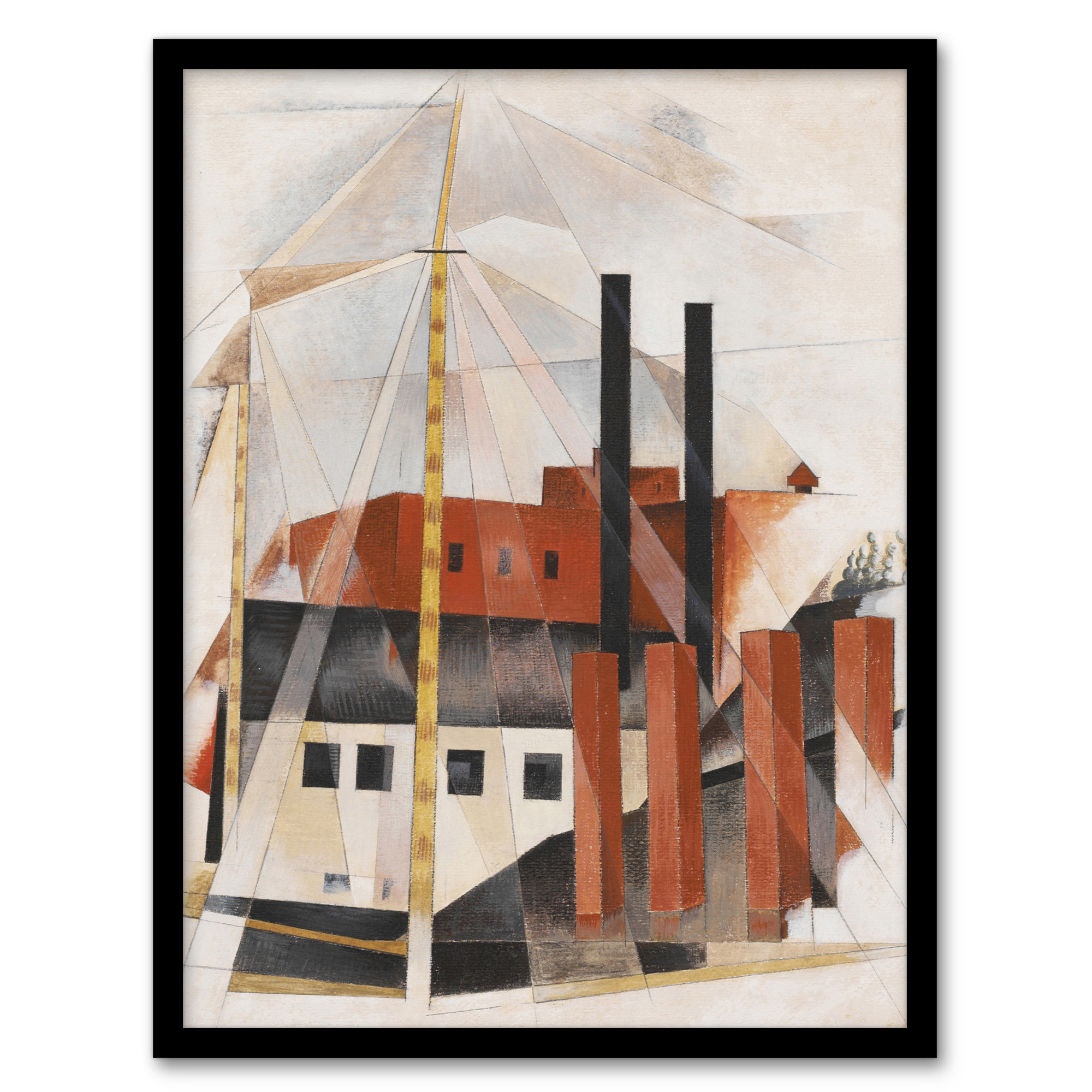 Charles Demuth Framed Wall Art Piano Movers Holiday Cubist Painting Home Décor
