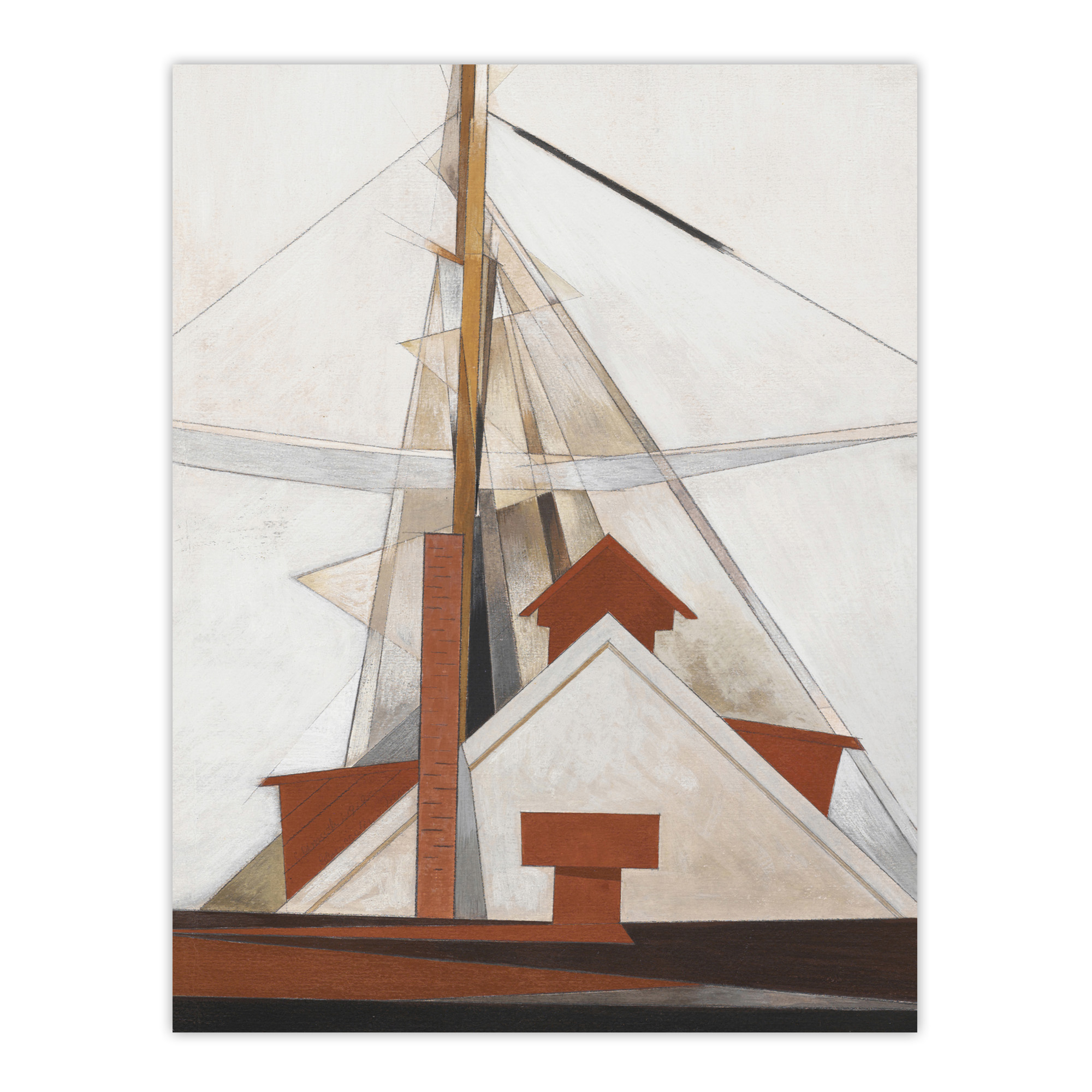 Sailboat Masts Cubist Painting Demuth Wall Art Poster Print