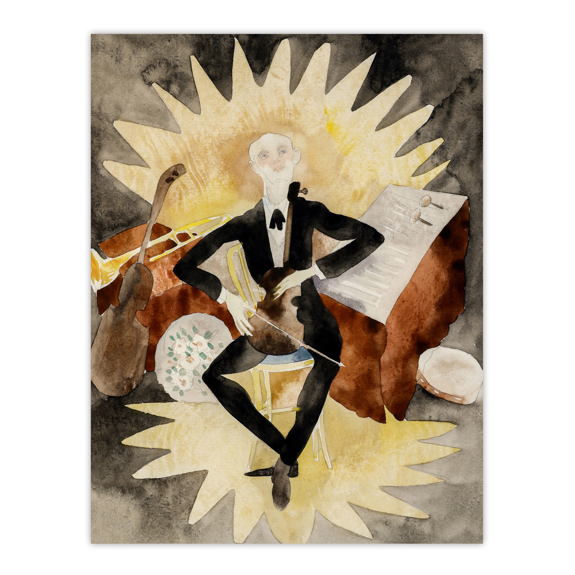 String Musician Portrait Charles Demuth Wall Art Poster Print