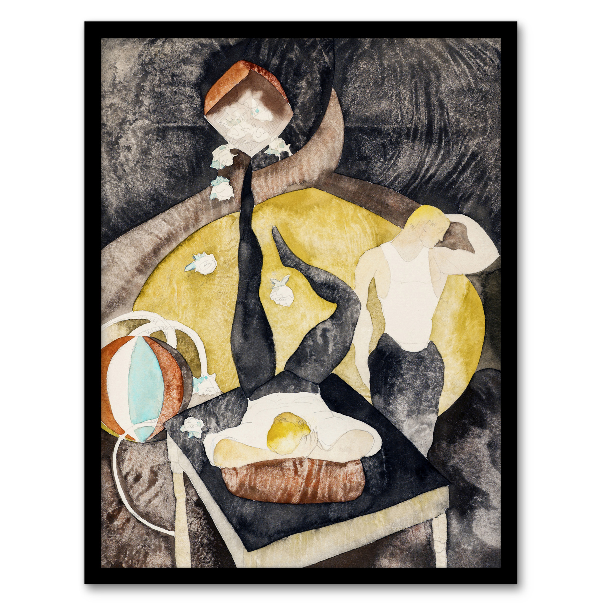 Two Acrobat Jugglers in Vaudeville Demuth Wall Art Poster Print