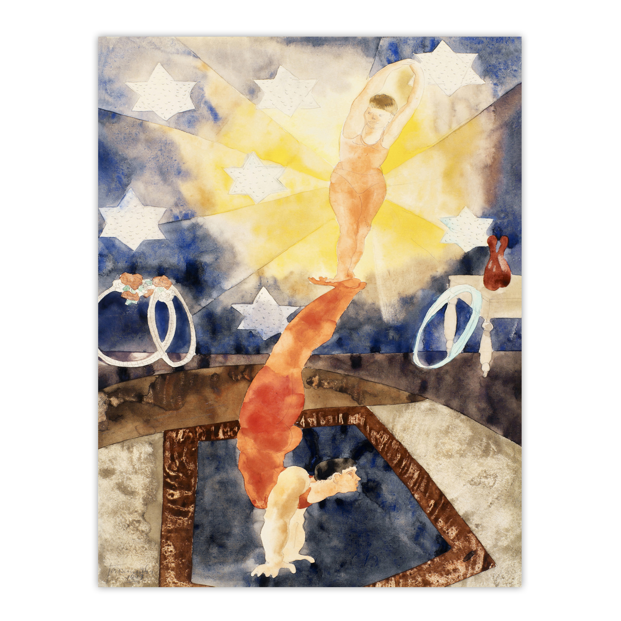 Two Acrobats in Red Tights Charles Demuth Wall Art Poster Print