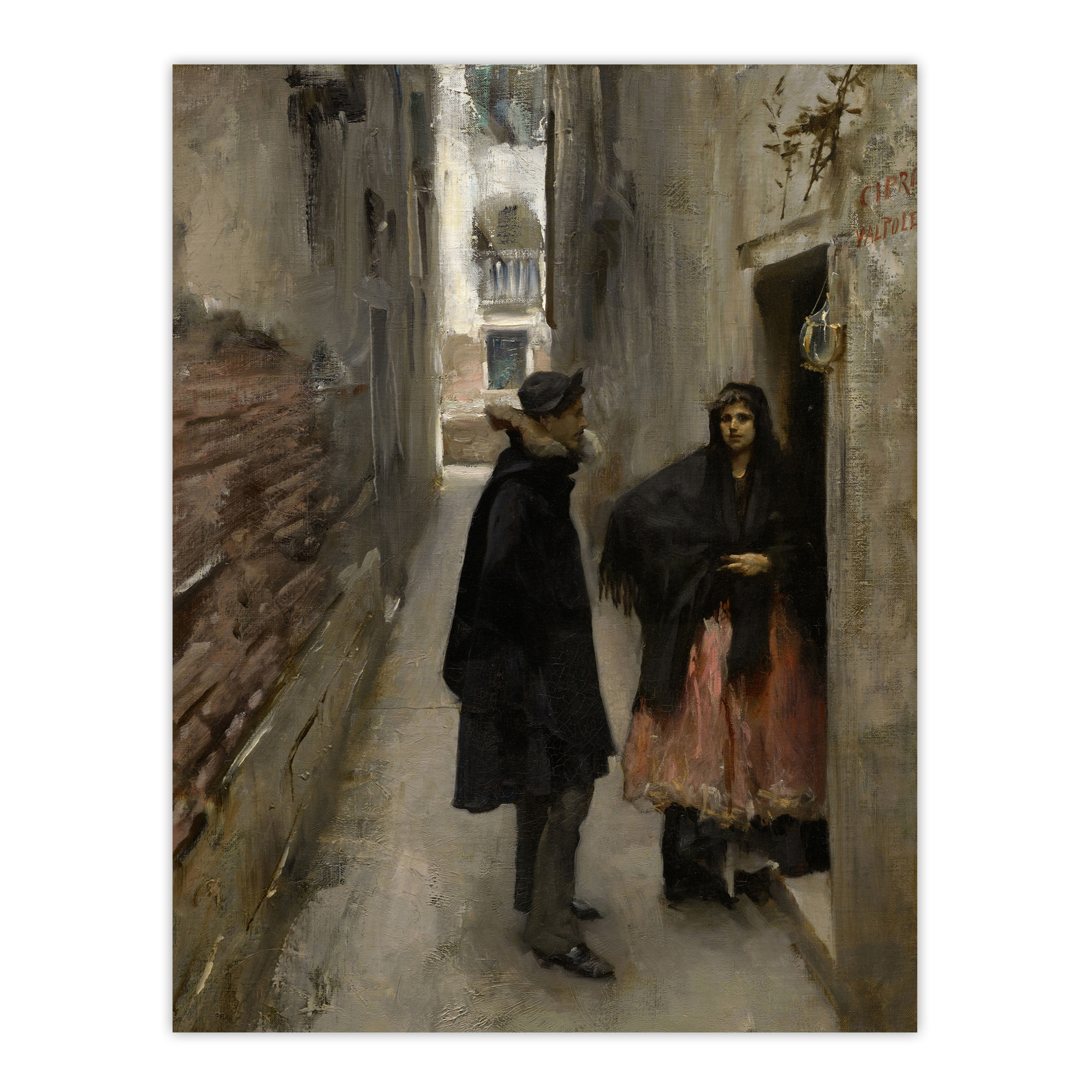 Narrow Street in Venice John Singer Sargent Wall Art Poster Print