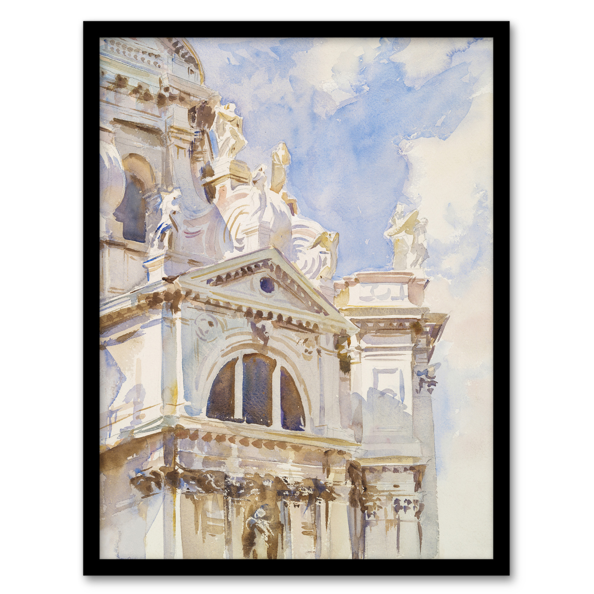 John Sargent Framed Wall Art La Salute Church Venice Watercolour Home Décor