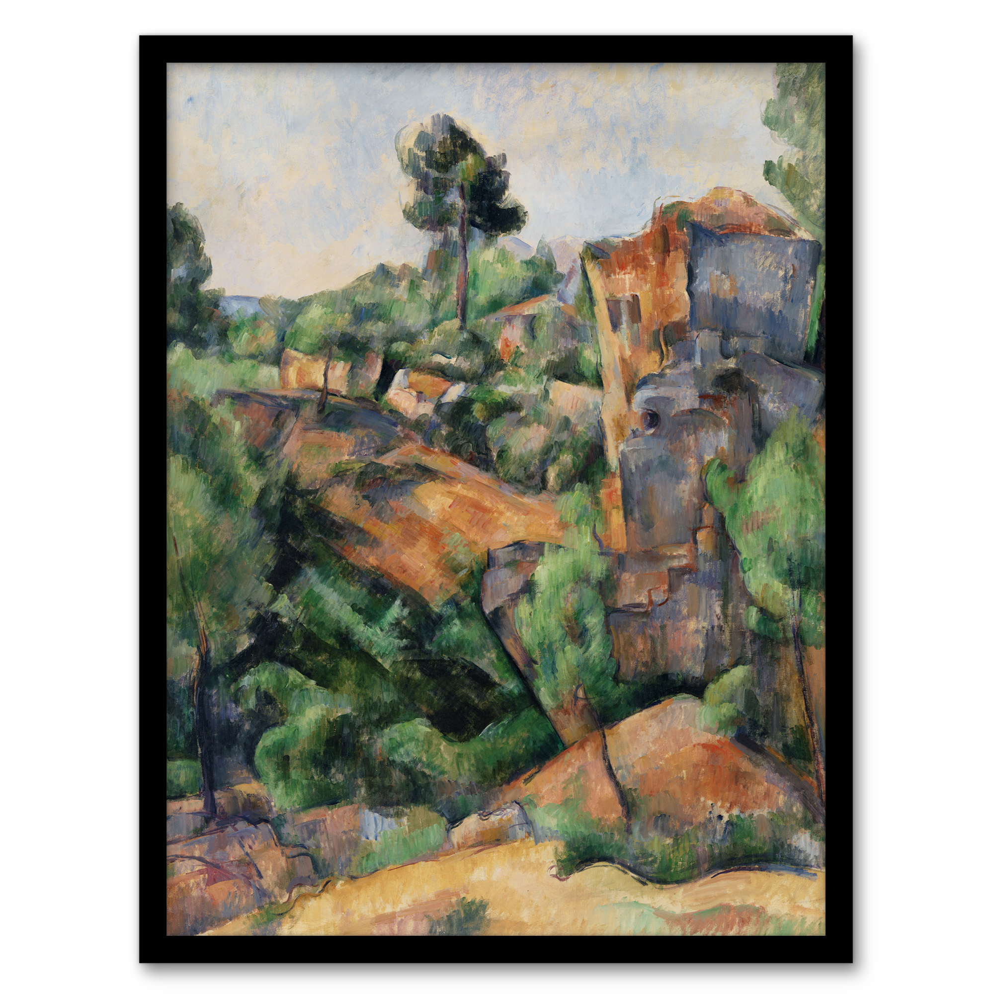 Paul Cezanne Framed Wall Art Print Bibemus Quarry Cubist Landscape Home Décor