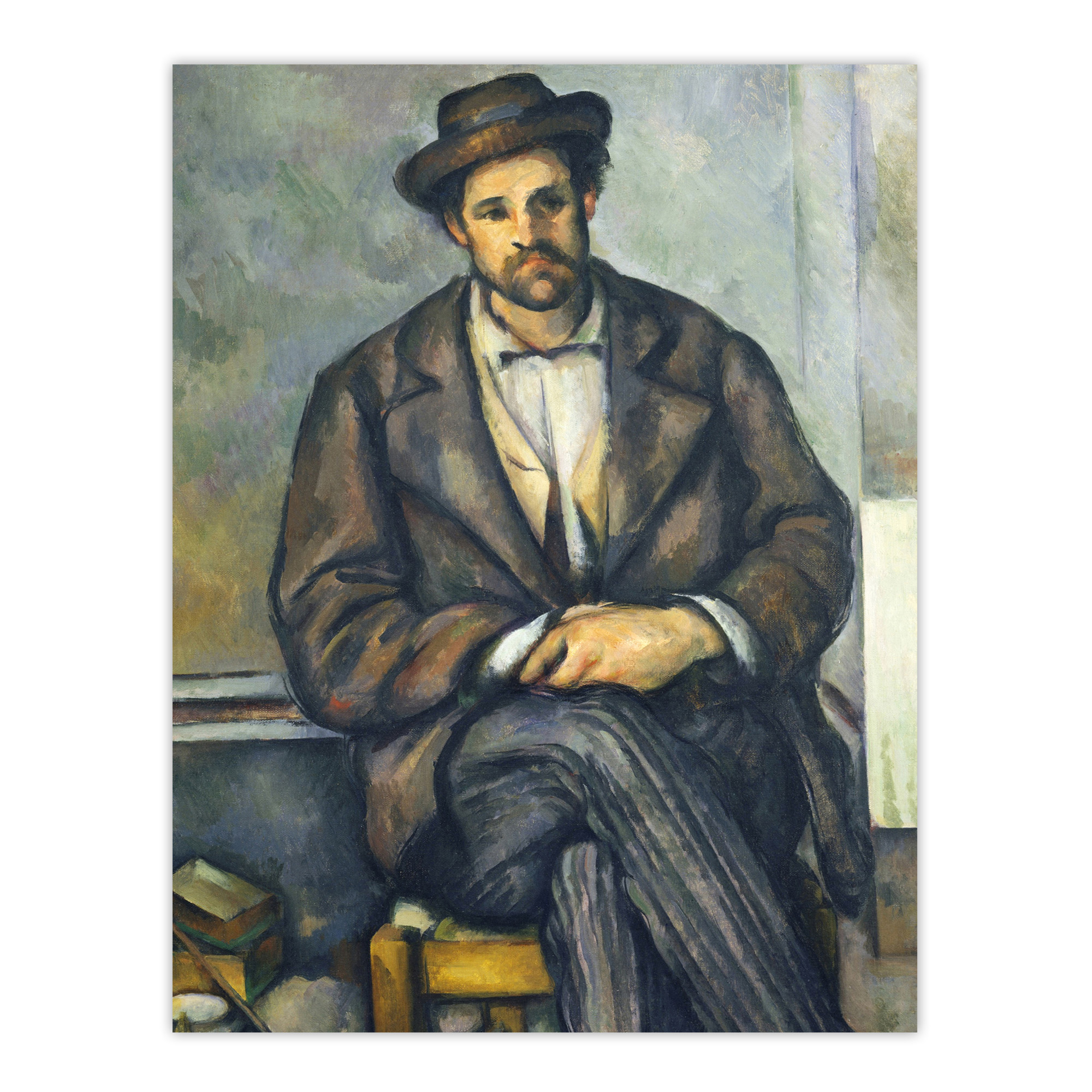 Seated Peasant Portrait Painting Cezanne Wall Art Poster Print
