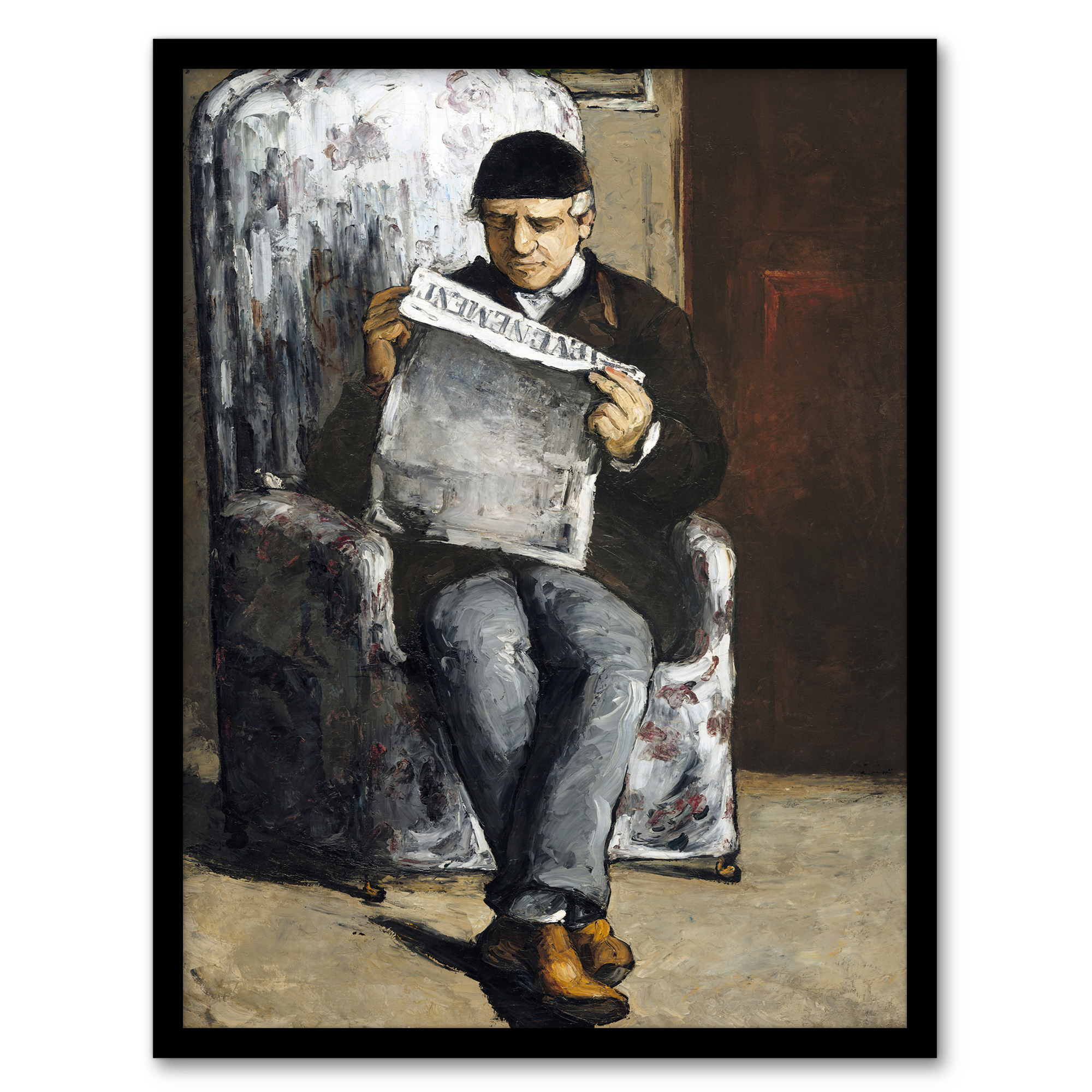 The Artists Father Reading Newspaper Cezanne Wall Art Poster Print