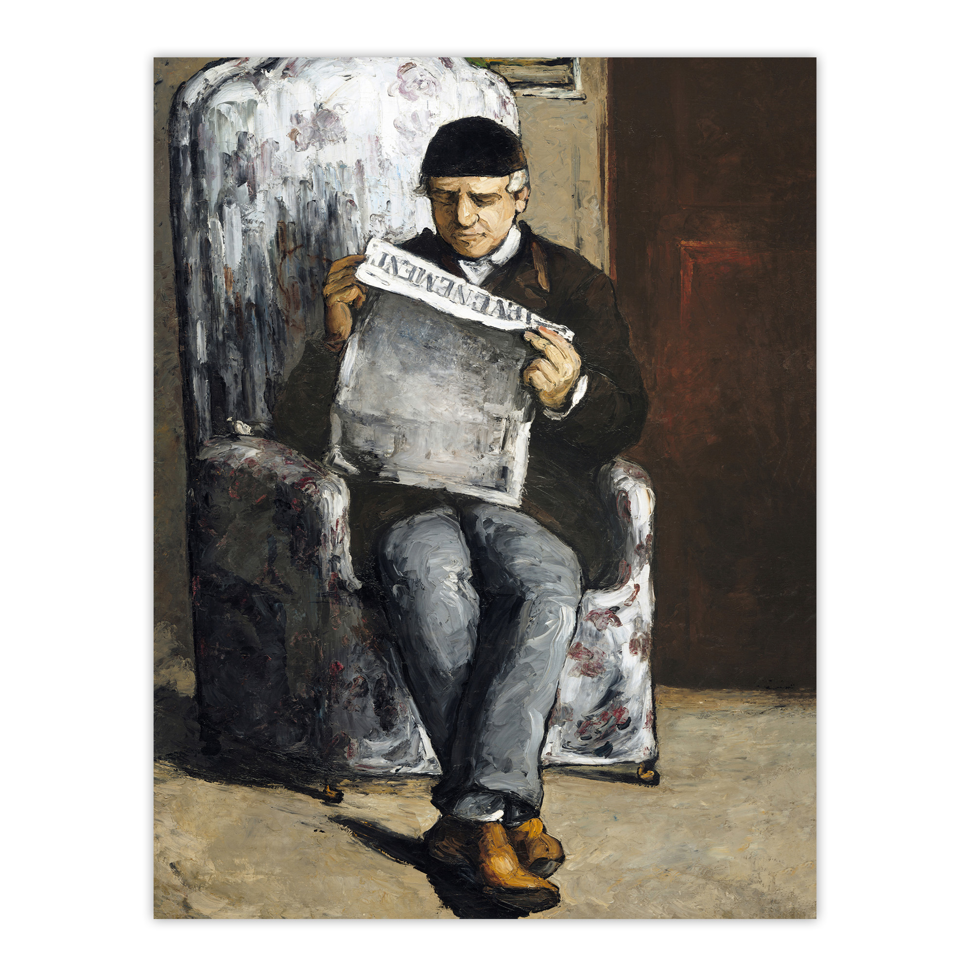 The Artists Father Reading Newspaper Cezanne Wall Art Poster Print