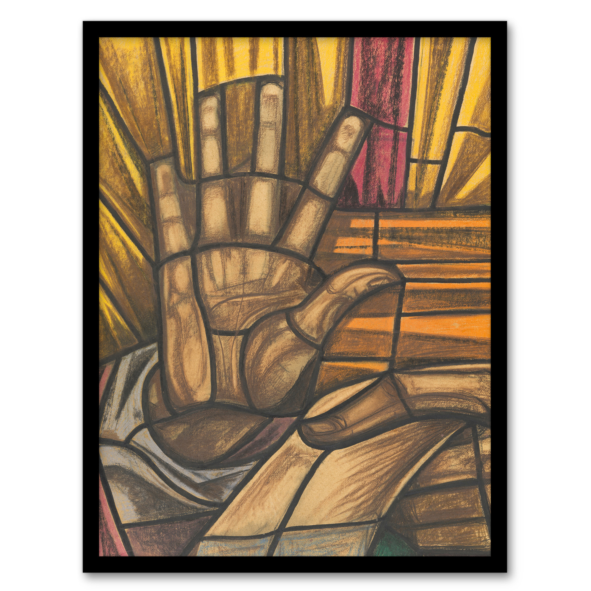 Richard Roland Holst Framed Wall Art St Luke Hand Design for Dom Church
