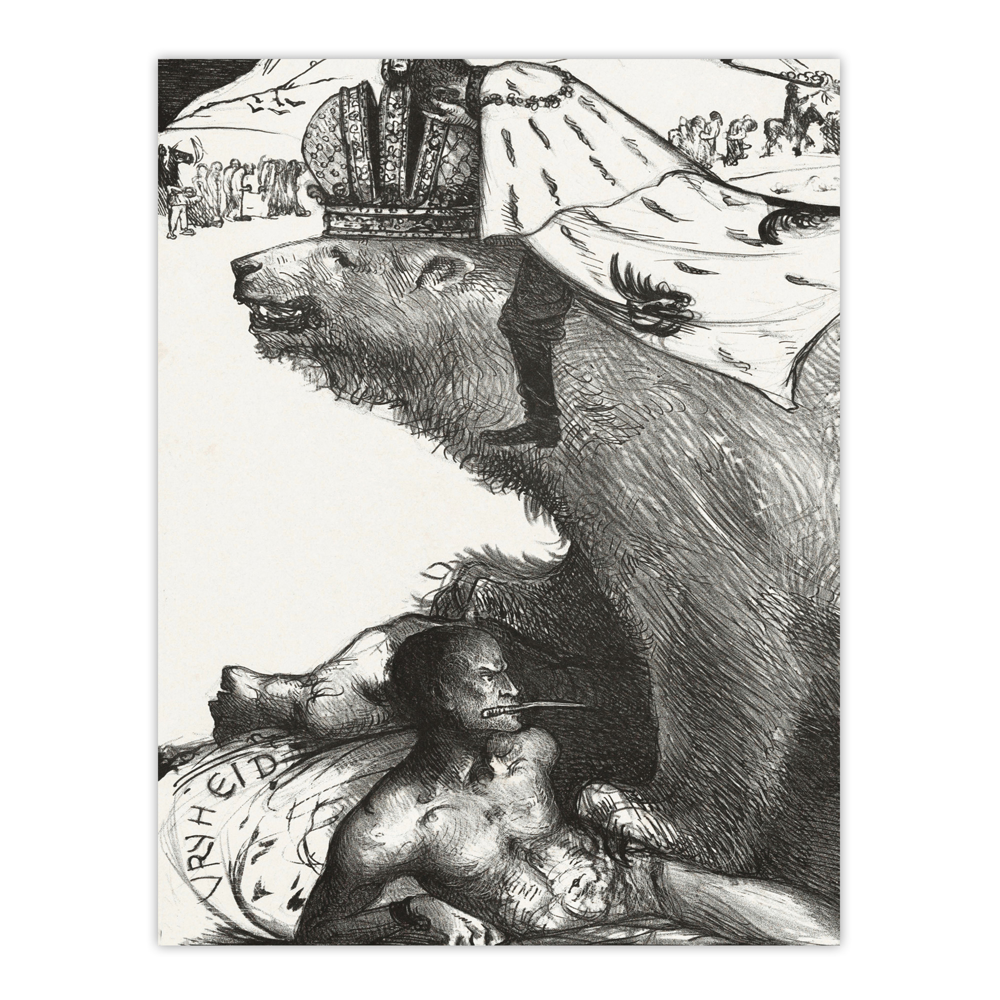 Tsar Nicholas II on the Russian Bear Holst Wall Art Poster Print