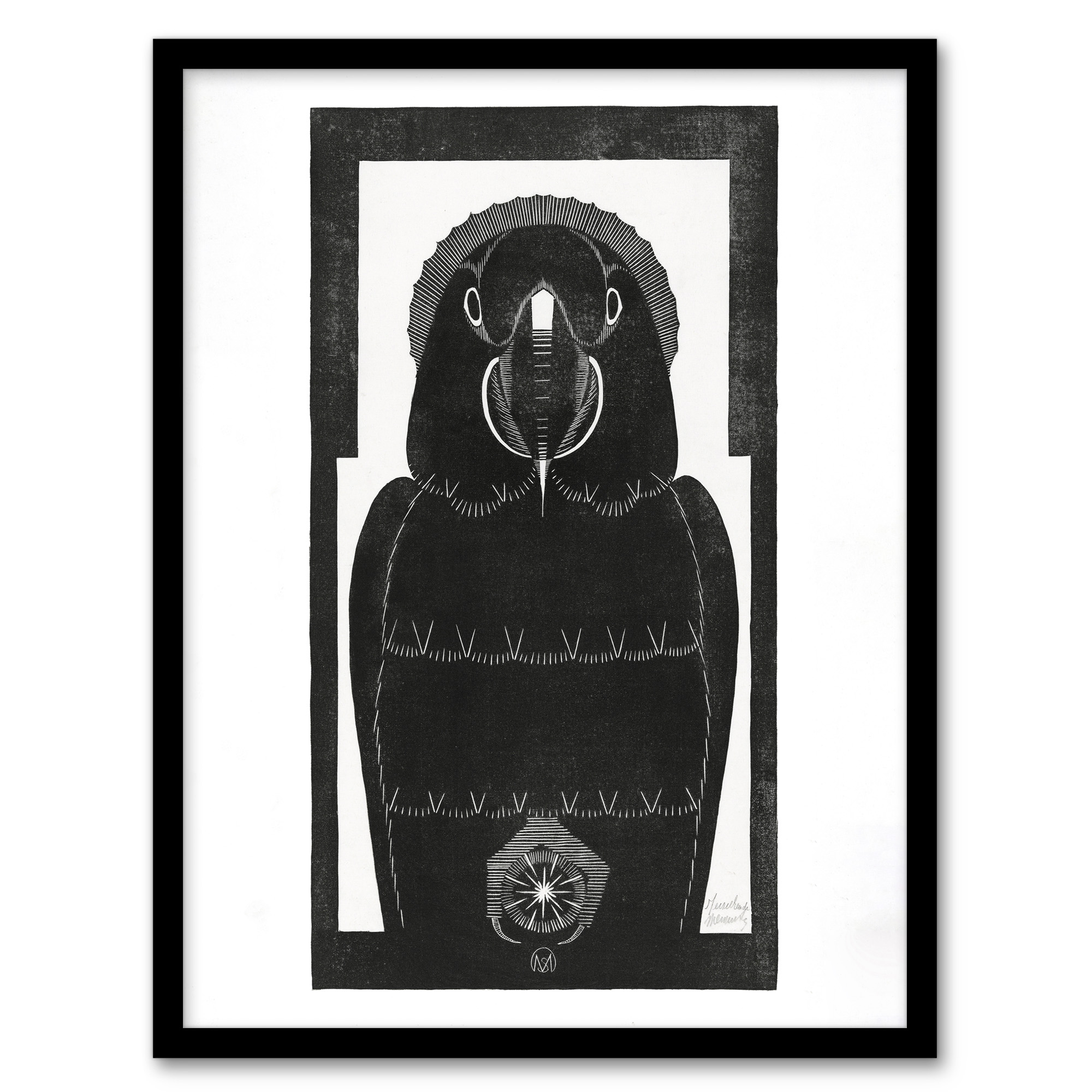 Samuel J De Mesquita Framed Wall Art Print Stylised Ara Macaw Parrot Home Décor