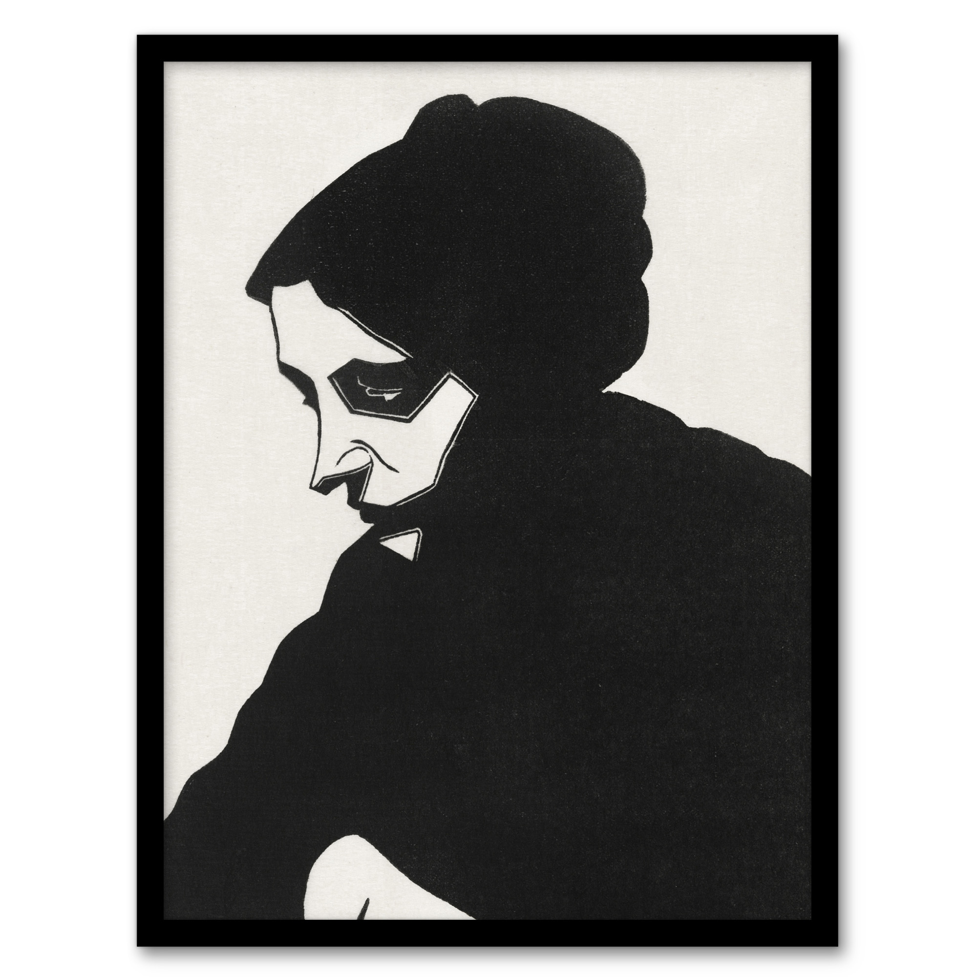 Samuel J De Mesquita Framed Wall Art Stylised Portrait of a Woman Home Décor