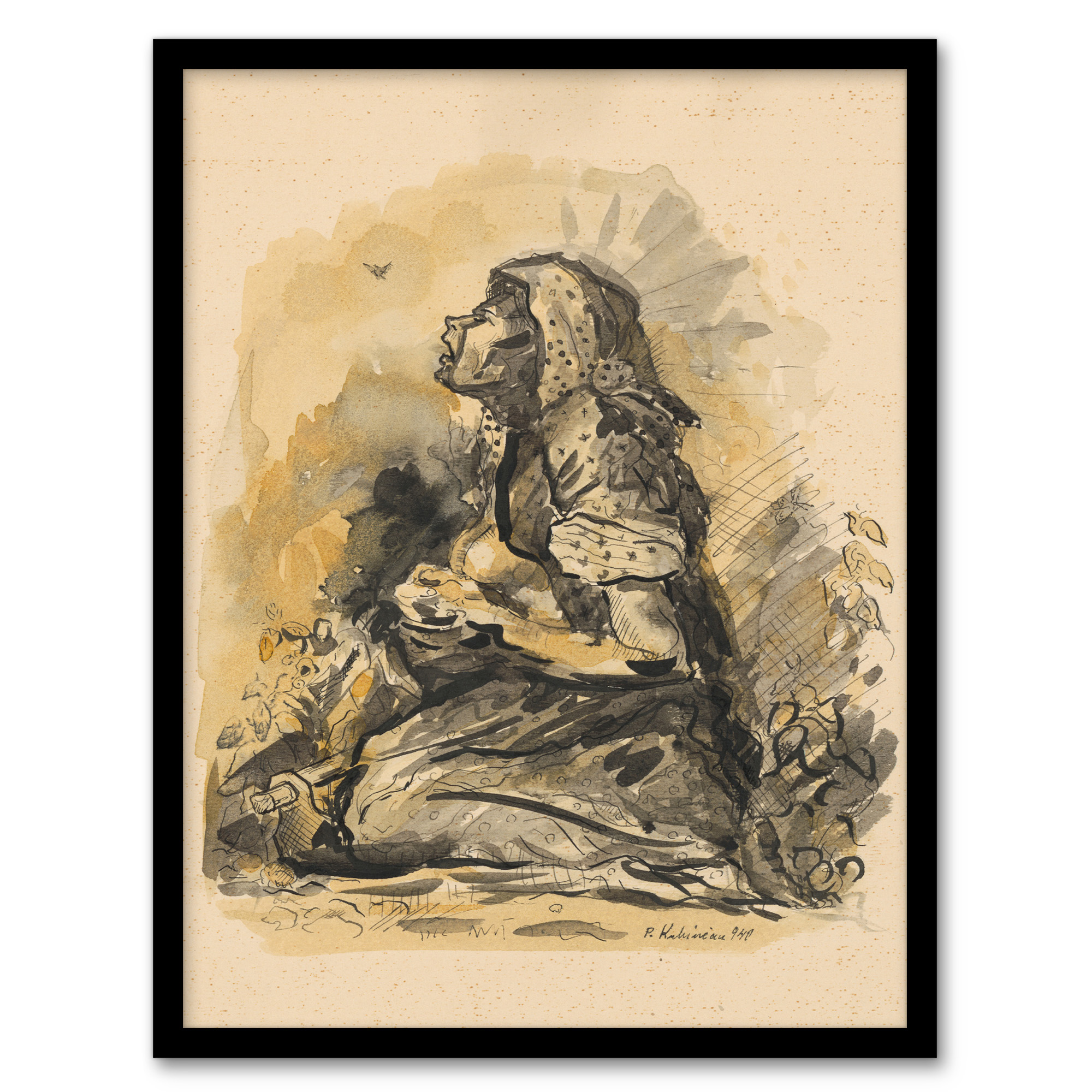 Gypsy and Lark Watercolour Kubincan Wall Art Poster Print