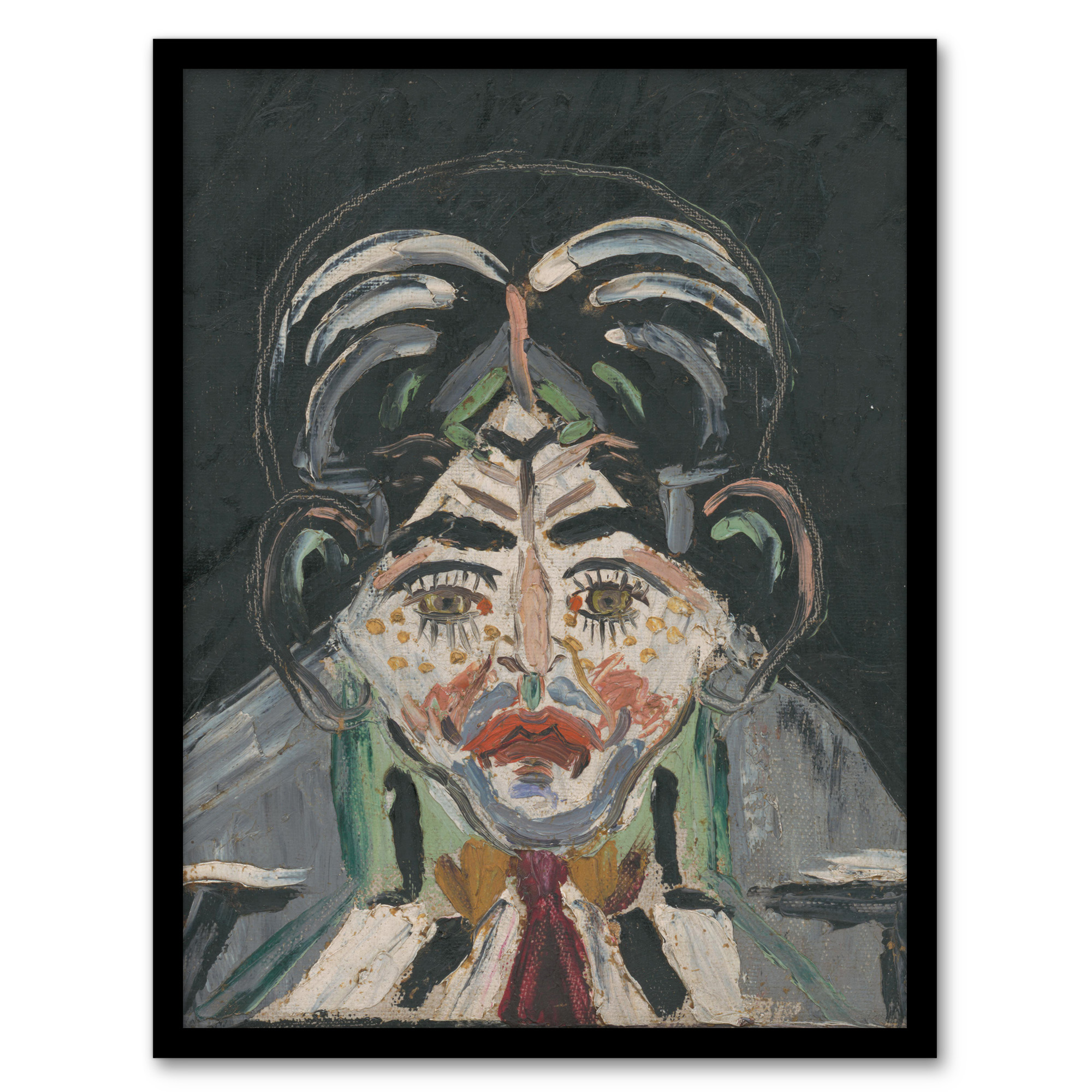 Head of a Woman Portrait Kubincan Framed Wall Art Print A3/A4