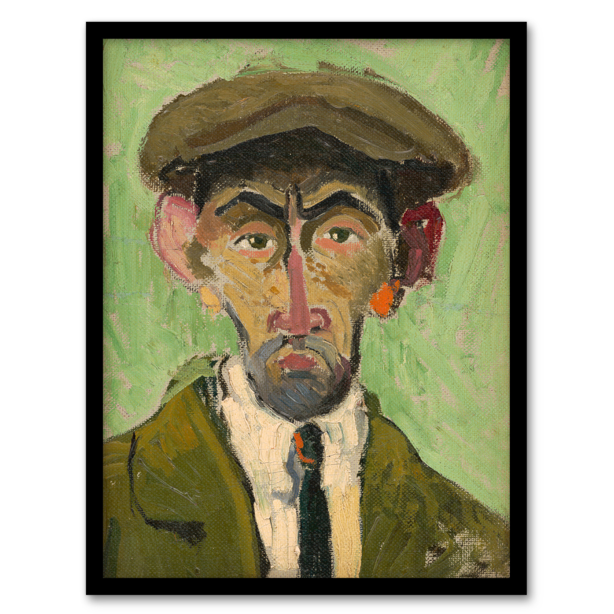 Self Portrait in Green Arnold Weisz Kubincan Framed Wall Art Print A3/A4