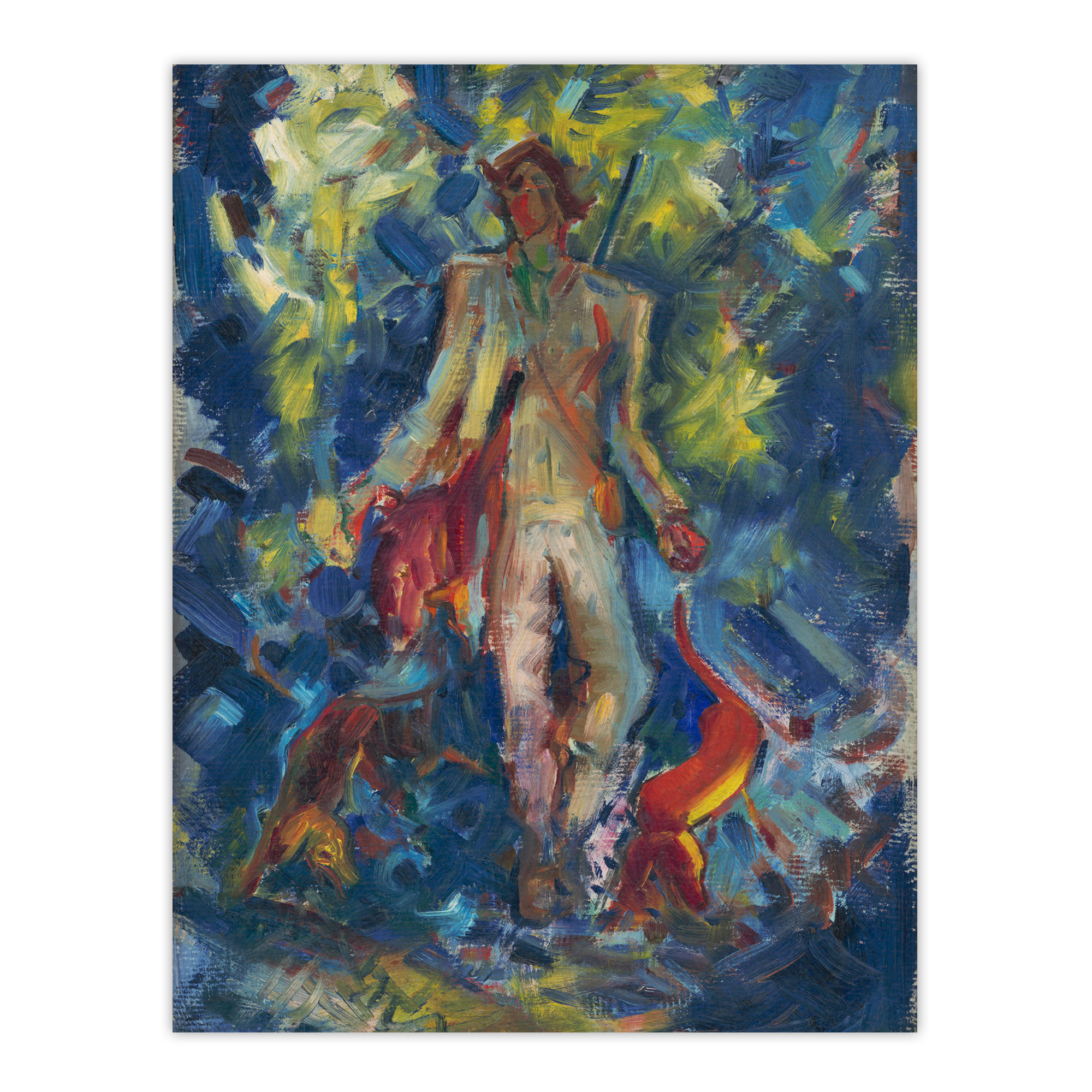 Huntsman With Two Dogs Arnold Weisz Kubincan Wall Art Poster Print