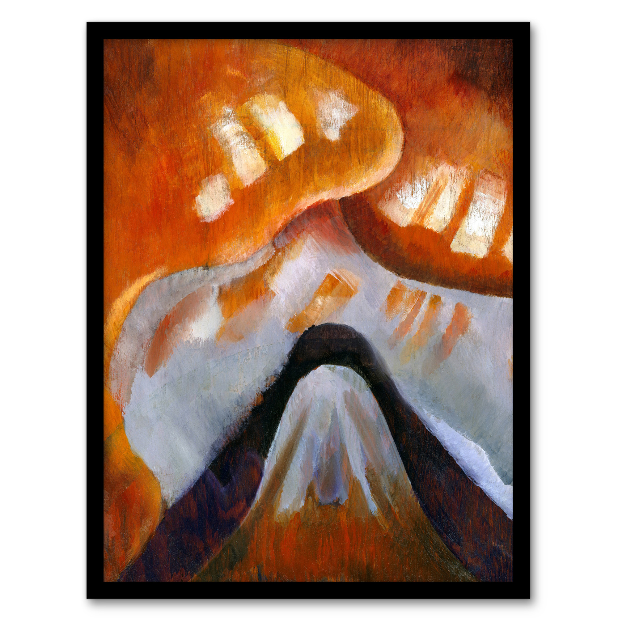 Mountain and Sky Abstract Landscape Dove Framed Wall Art Print A3/A4