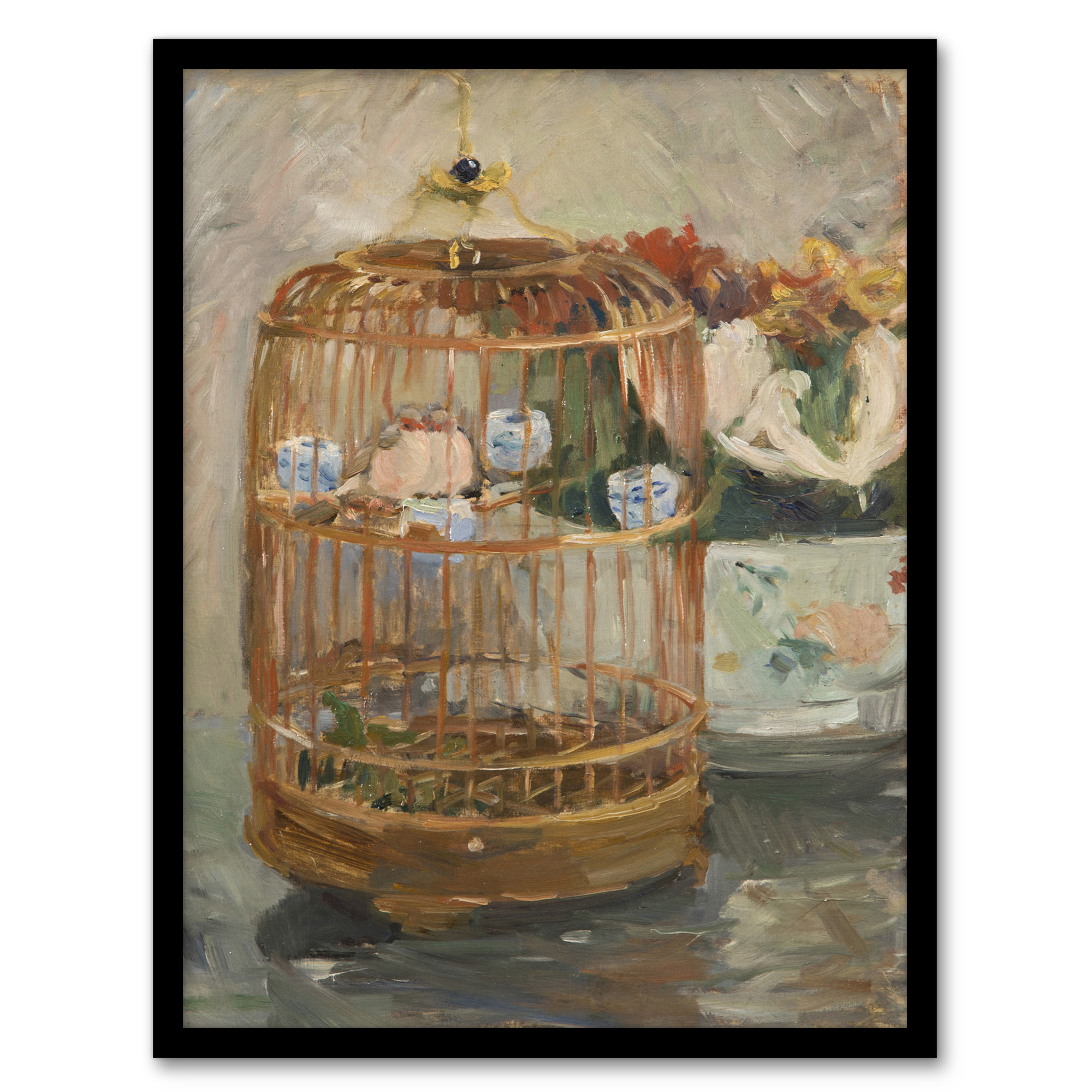 The Bird Cage Still Life Painting Morisot Framed Wall Art Print A3/A4