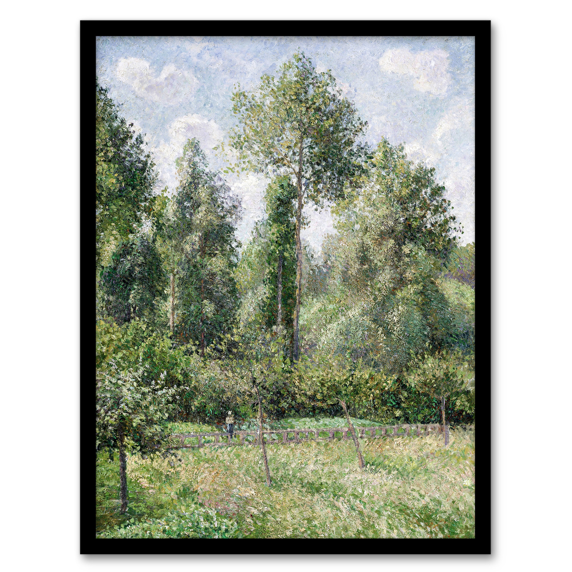 Eragny Poplars Landscape Camille Pissarro Framed Wall Art Print A3/A4