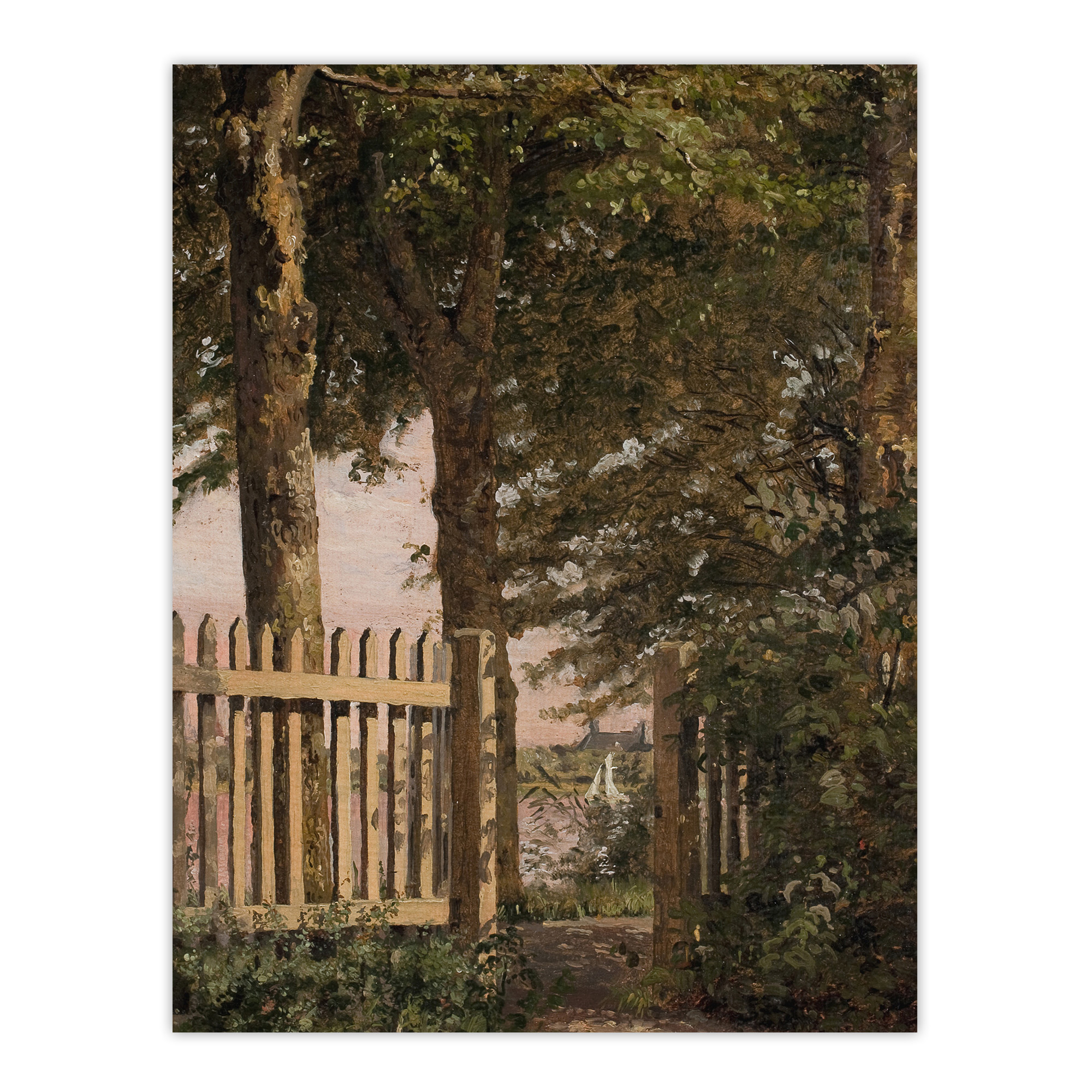 Sailboat and the Garden Gate Christen Kobke Wall Art Poster Print