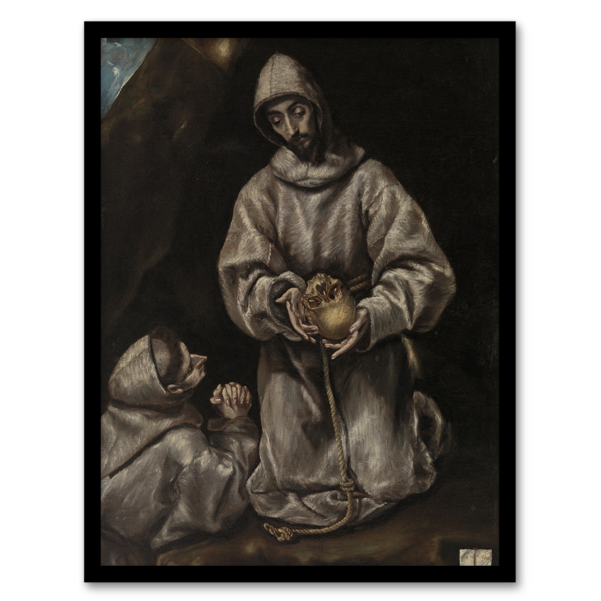 St Francis Brother Leo Meditating on Death El Greco Framed Wall Art Print A3/A4
