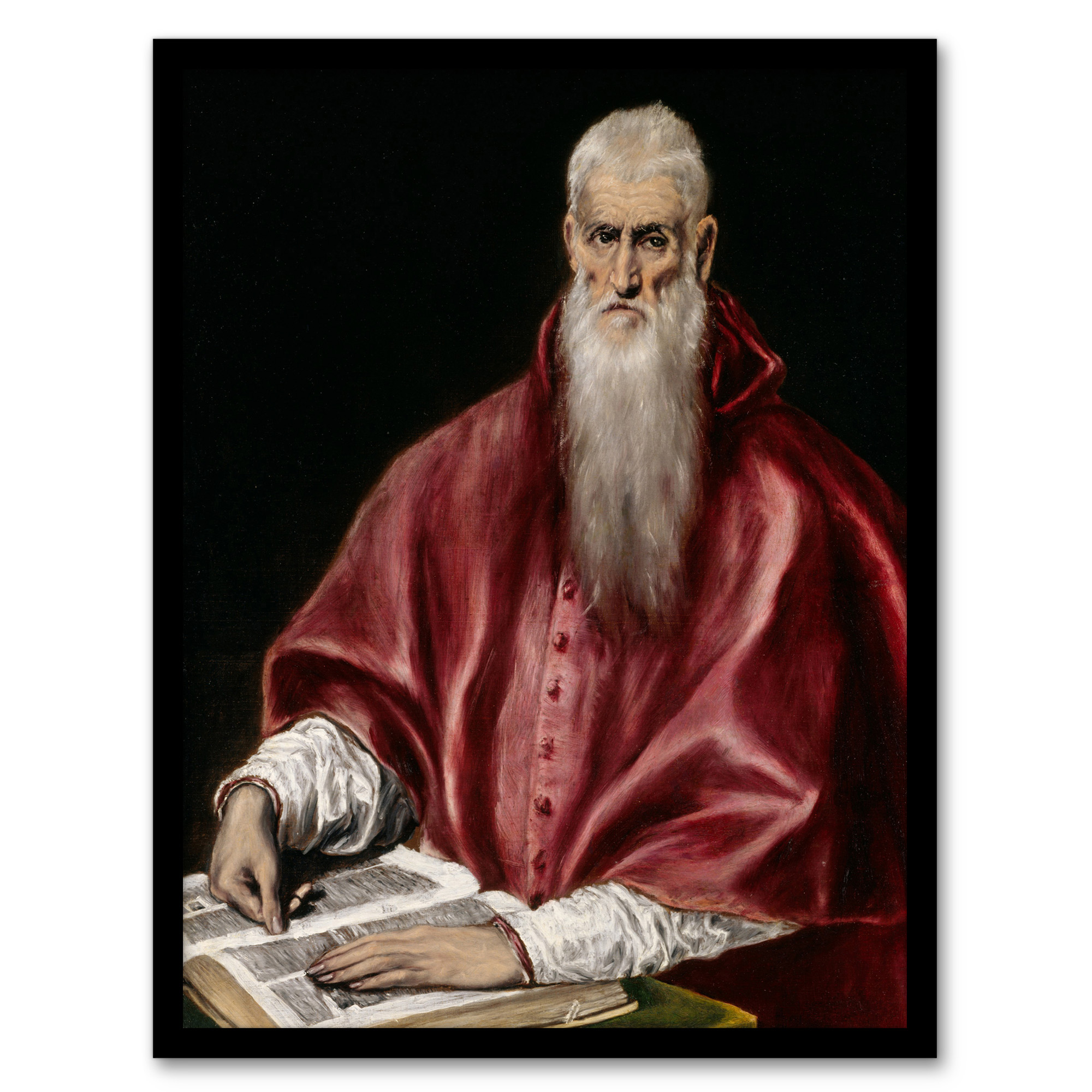Portrait of Saint Jerome as a Scholar El Greco Framed Wall Art Print A3/A4