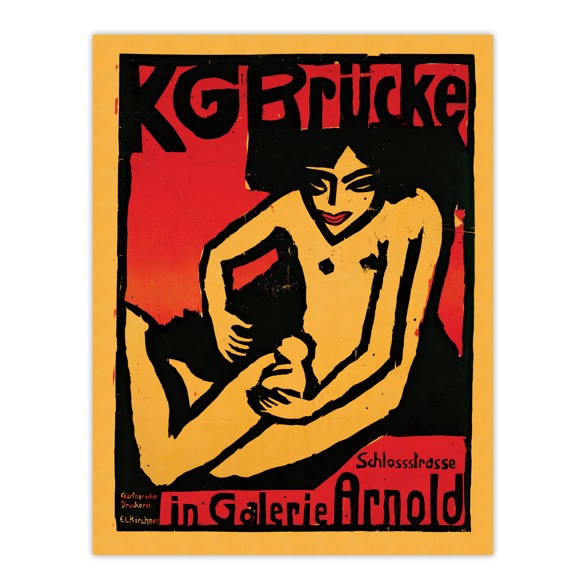 Exhibition Poster for Die Brucke Kirchner Wall Art Poster Print