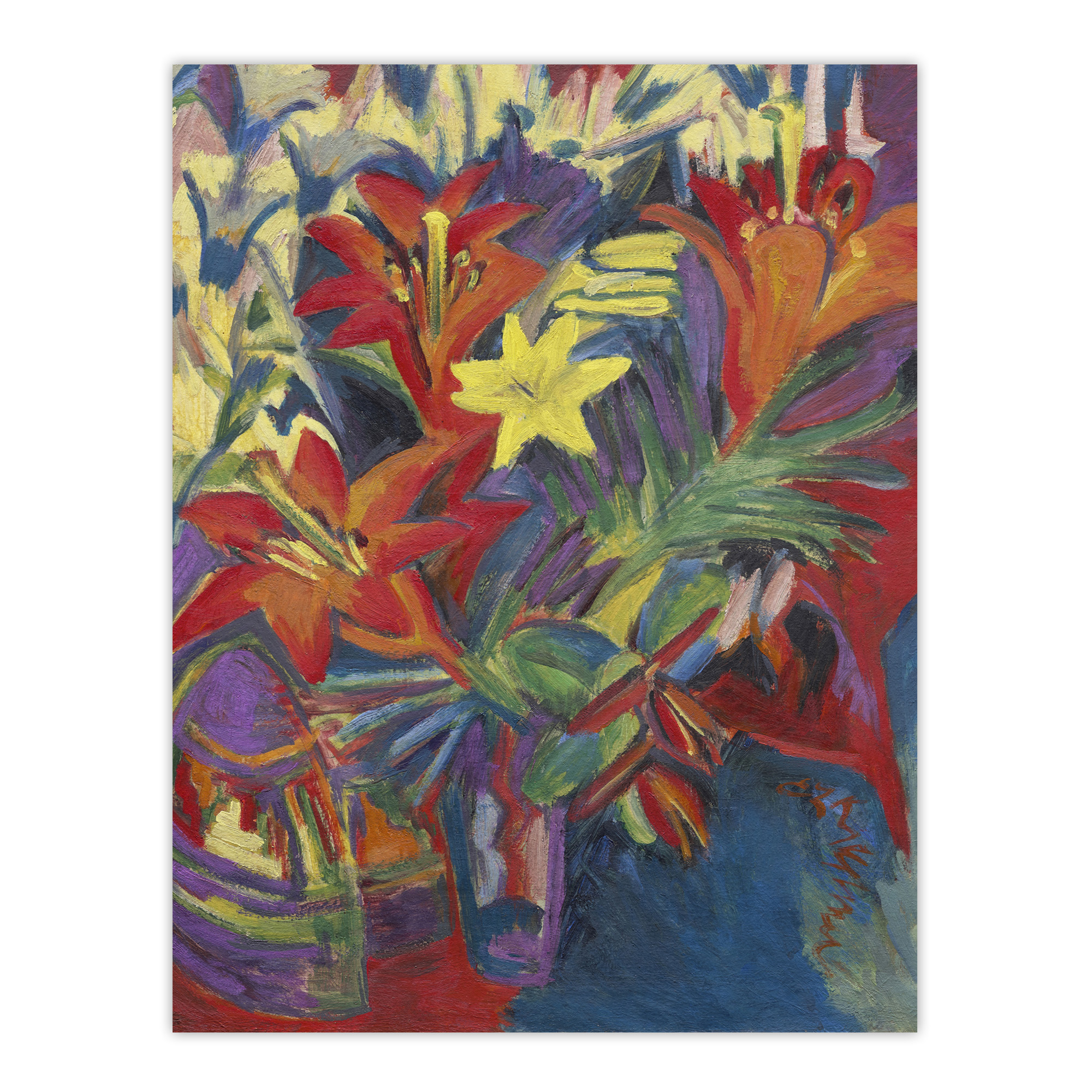 Still Life with Lilies Ernst Ludwig Kirchner Wall Art Poster Print