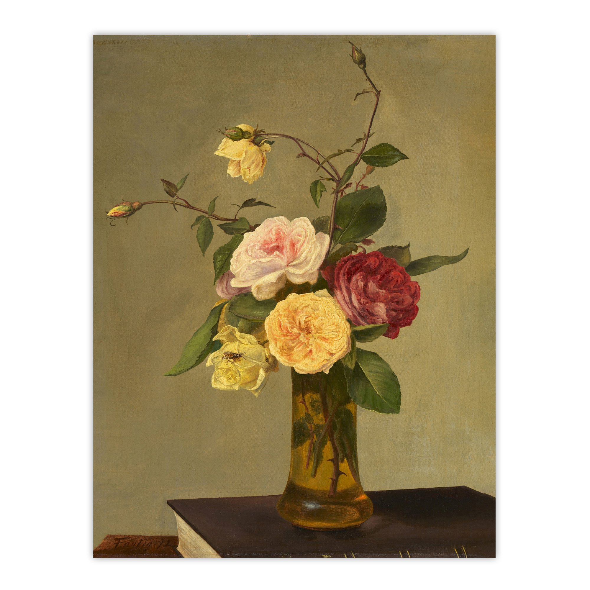 Still Life Bouquet Roses in a Vase Latour Wall Art Poster Print