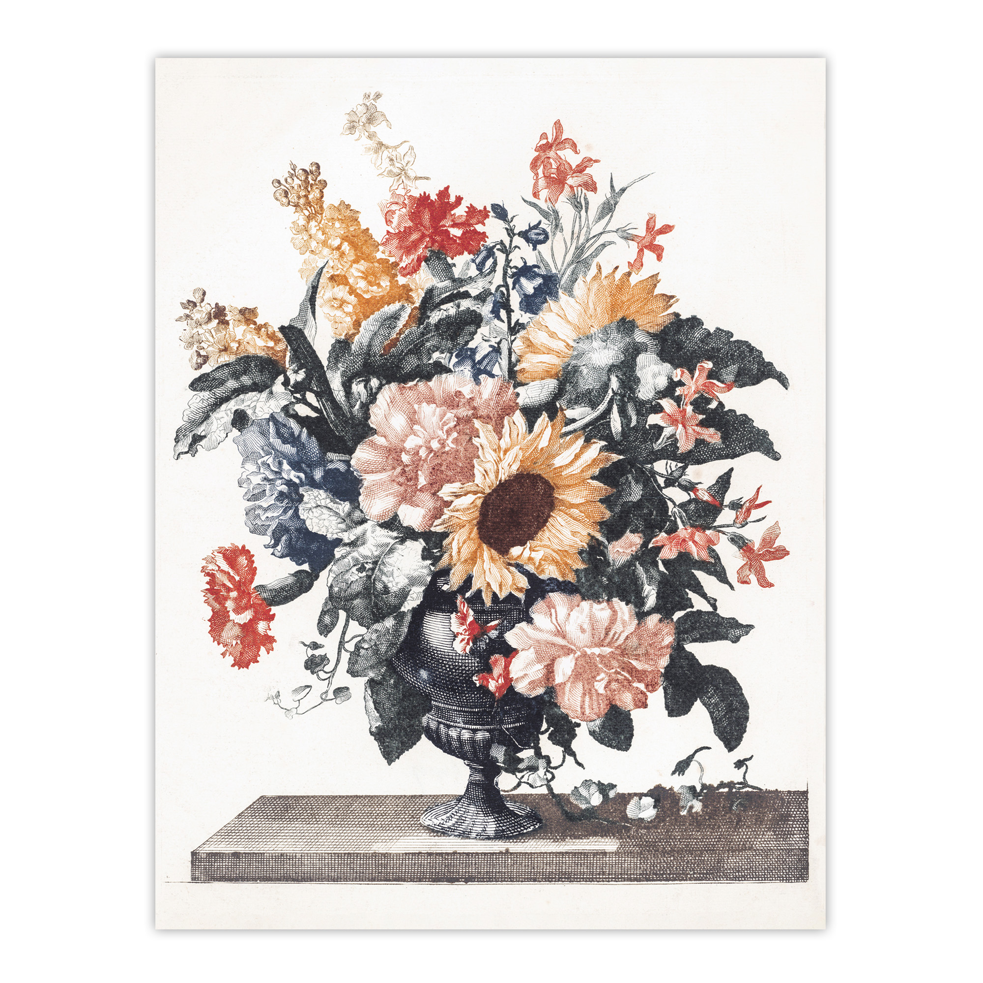 Stone Vase Bouquet With Sunflowers Teyler Wall Art Poster Print