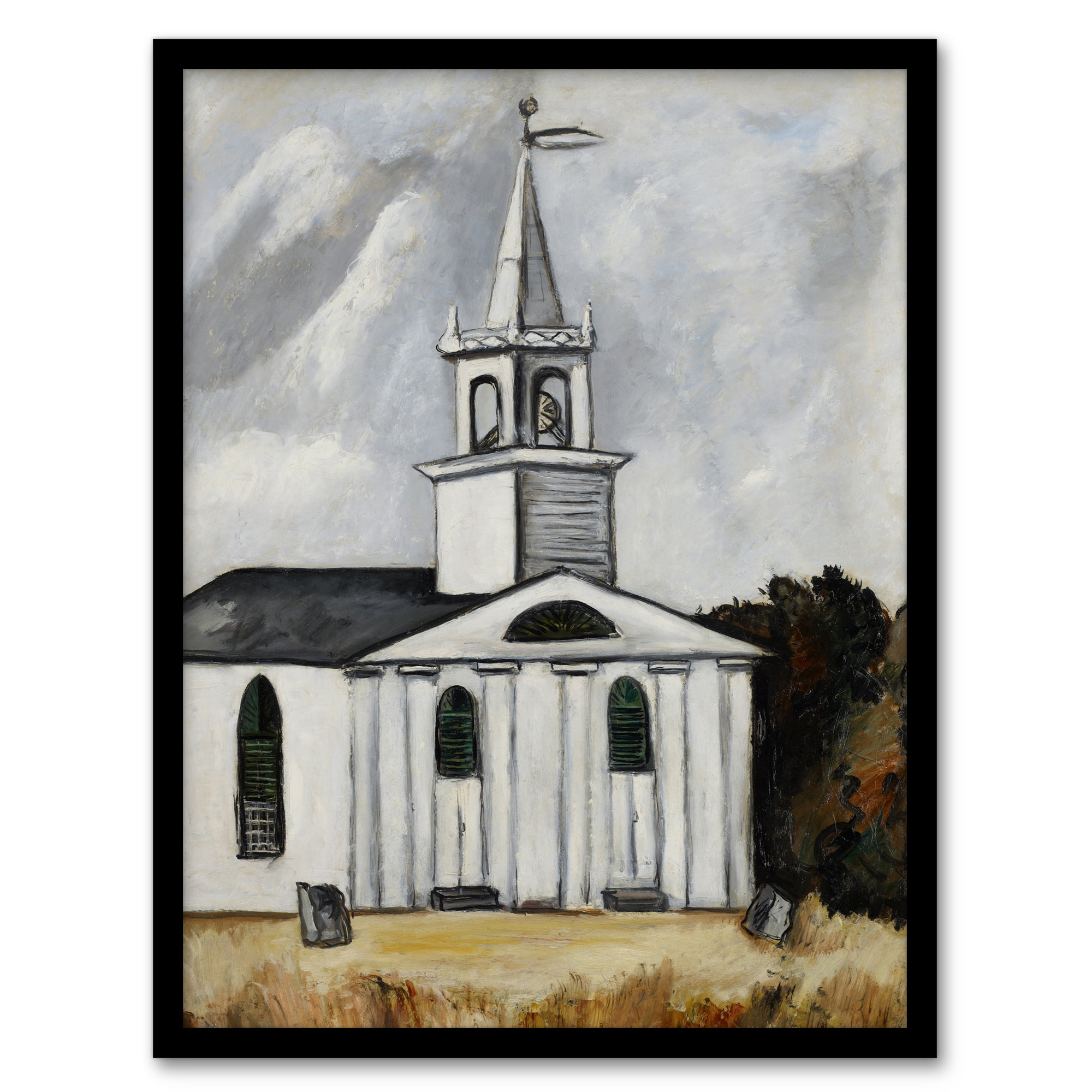 Church at Head Tide Maine Marsden Hartley Framed Wall Art Print A3/A4